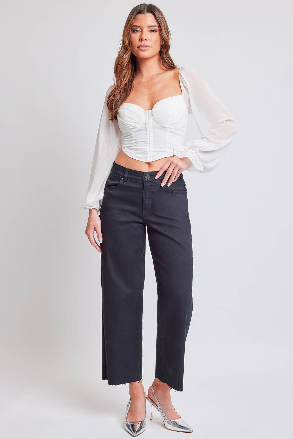 Aleena High Rise Wide Leg Trouser Pants Over Thirty Boutique