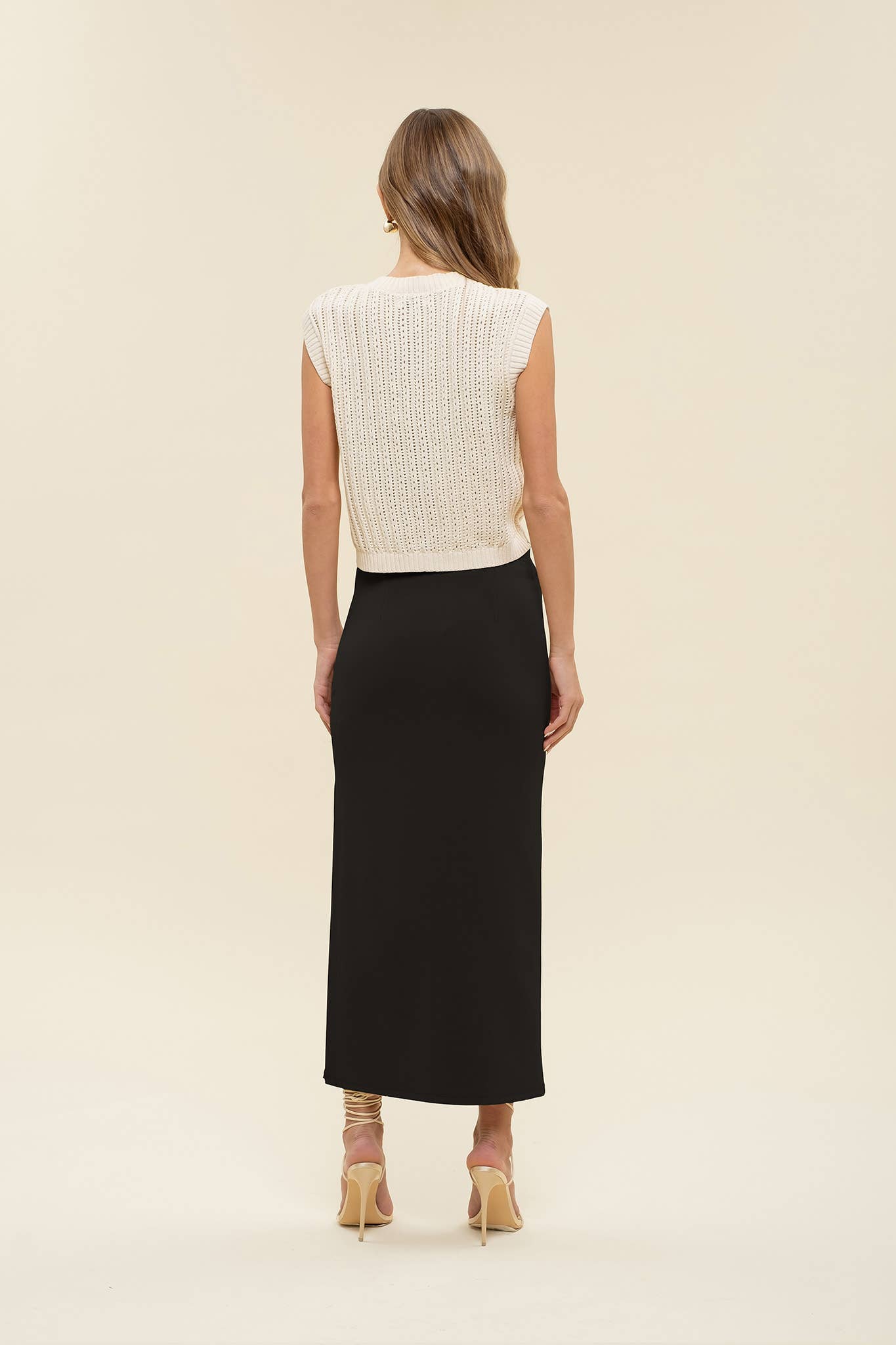 LEXI HIGH WAIST SIDE SLIT MIDI PENCIL SKIRT The Workshop Studio