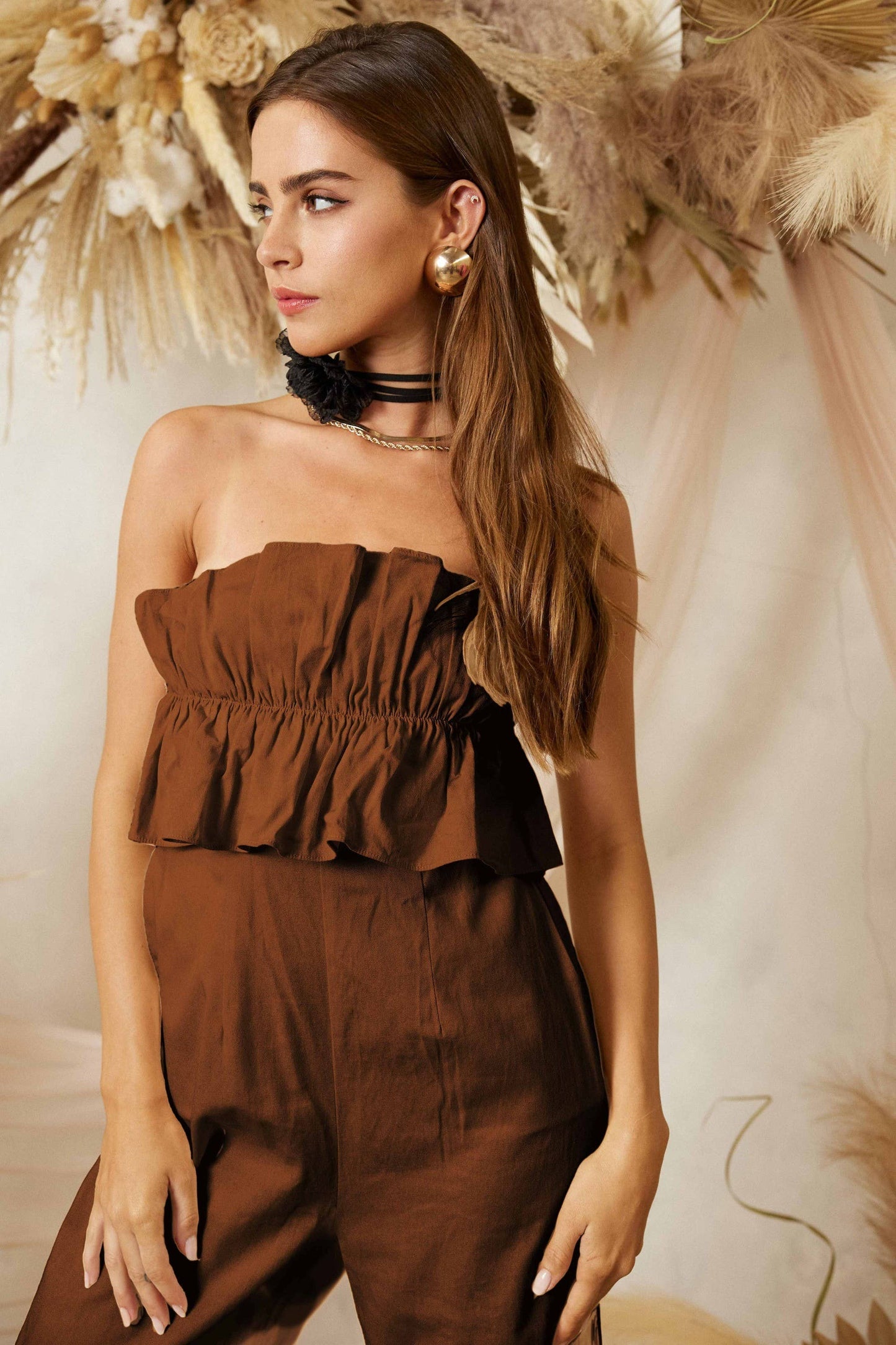 Cocktail linen jumpsuit Over Thirty Boutique