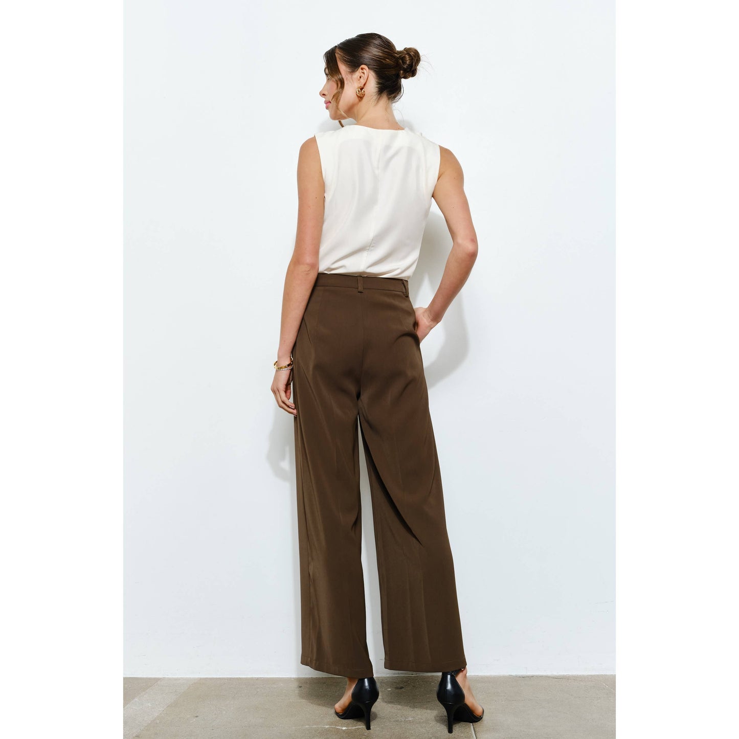 Asymmetric Drape Ring Detail Top INA