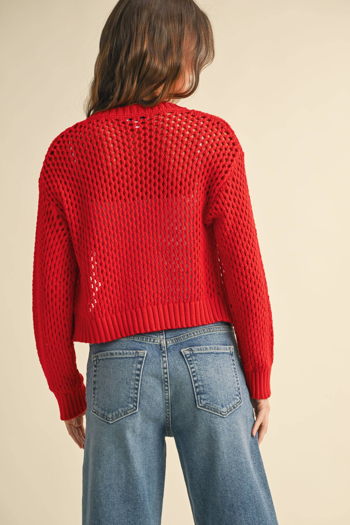 DREA CROCHET KNITTED BUTTONDOWN CARDIGAN