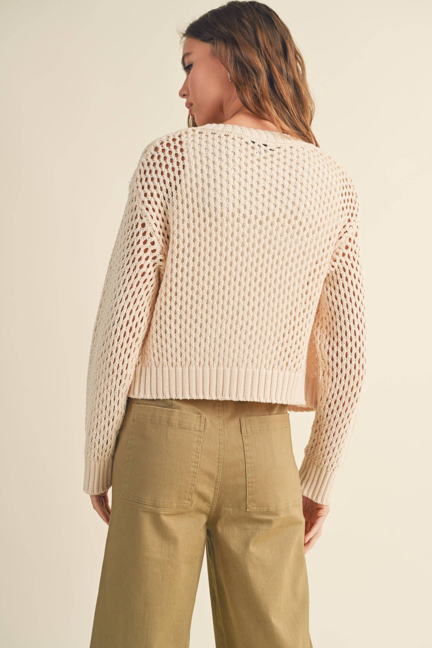 DREA CROCHET KNITTED BUTTONDOWN CARDIGAN