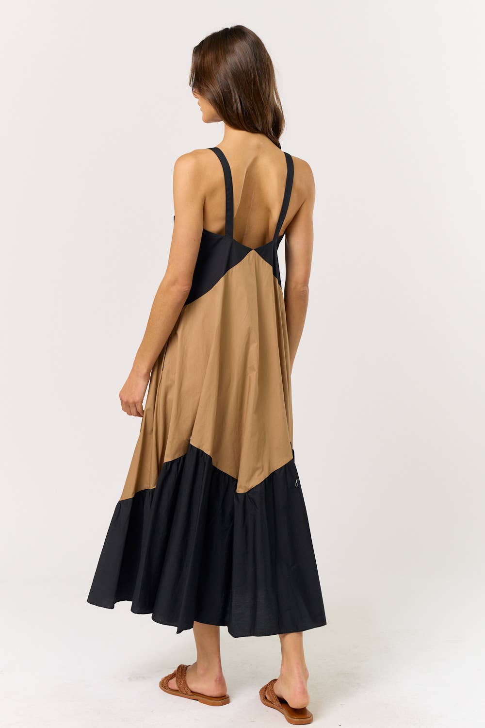 COLORBLOCK TANK MIDI DRESS W/ POCKETS Lalavon