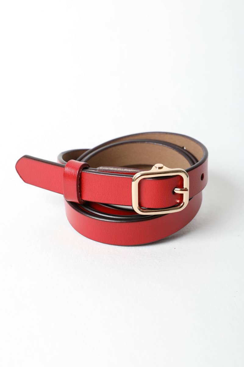 Classic Skinny Leather Belt Over Thirty Boutique