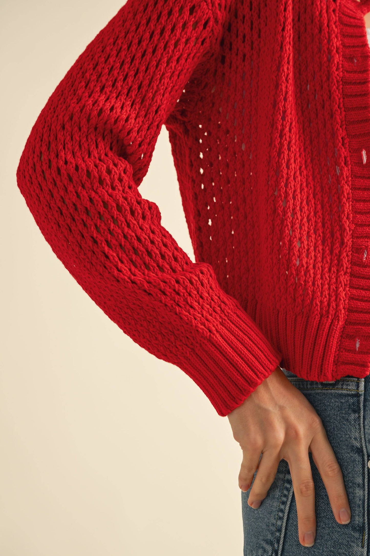 DREA CROCHET KNITTED BUTTONDOWN CARDIGAN