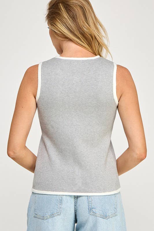 Karina Button Down Soft Sweater Vest