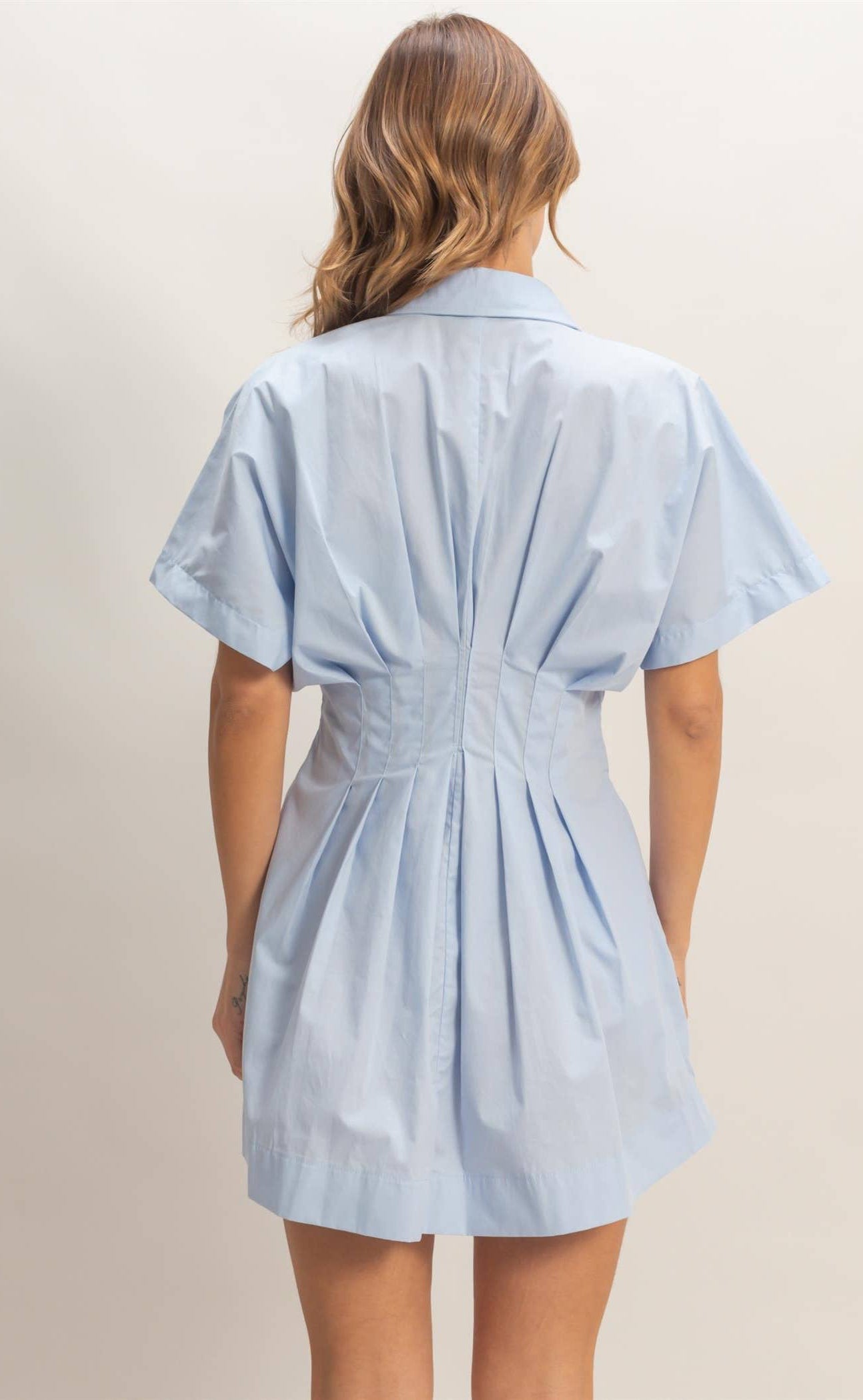 Pleated Button-Up Dress HYFVE