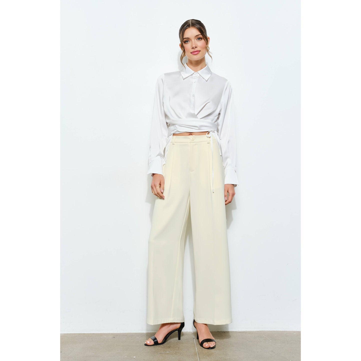 High Waist Tailored Wide-Leg Trousers INA