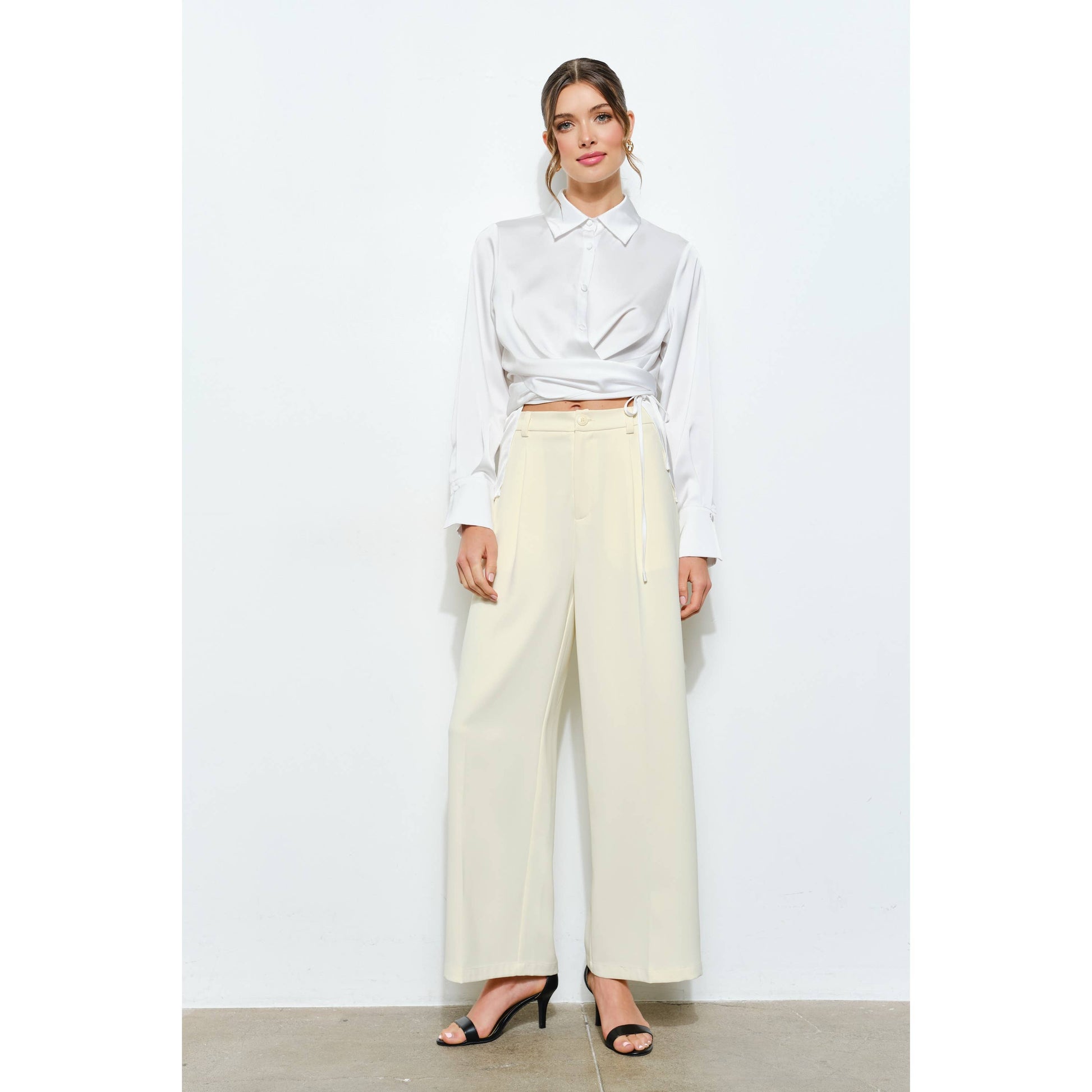 High Waist Tailored Wide-Leg Trousers INA