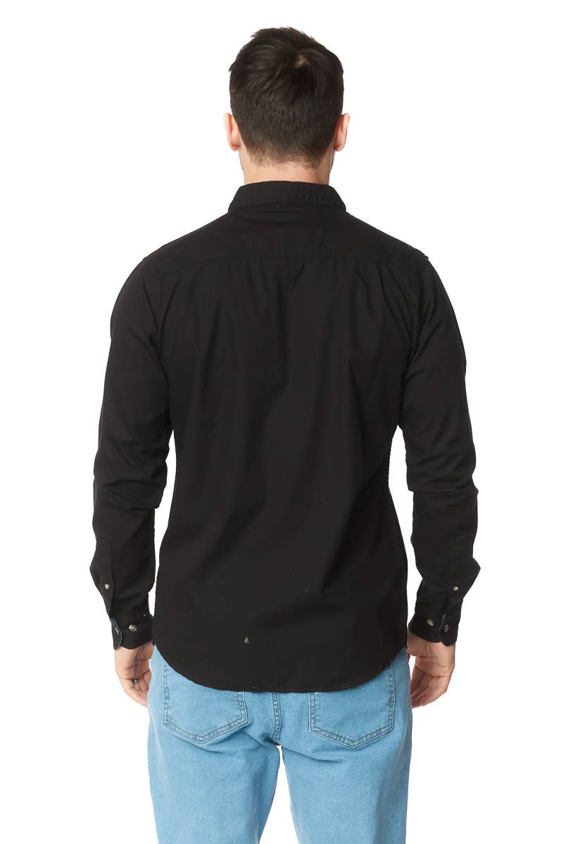 MEN'S LONG SLEEVE TWILL COTTON CANVAS SHIRT