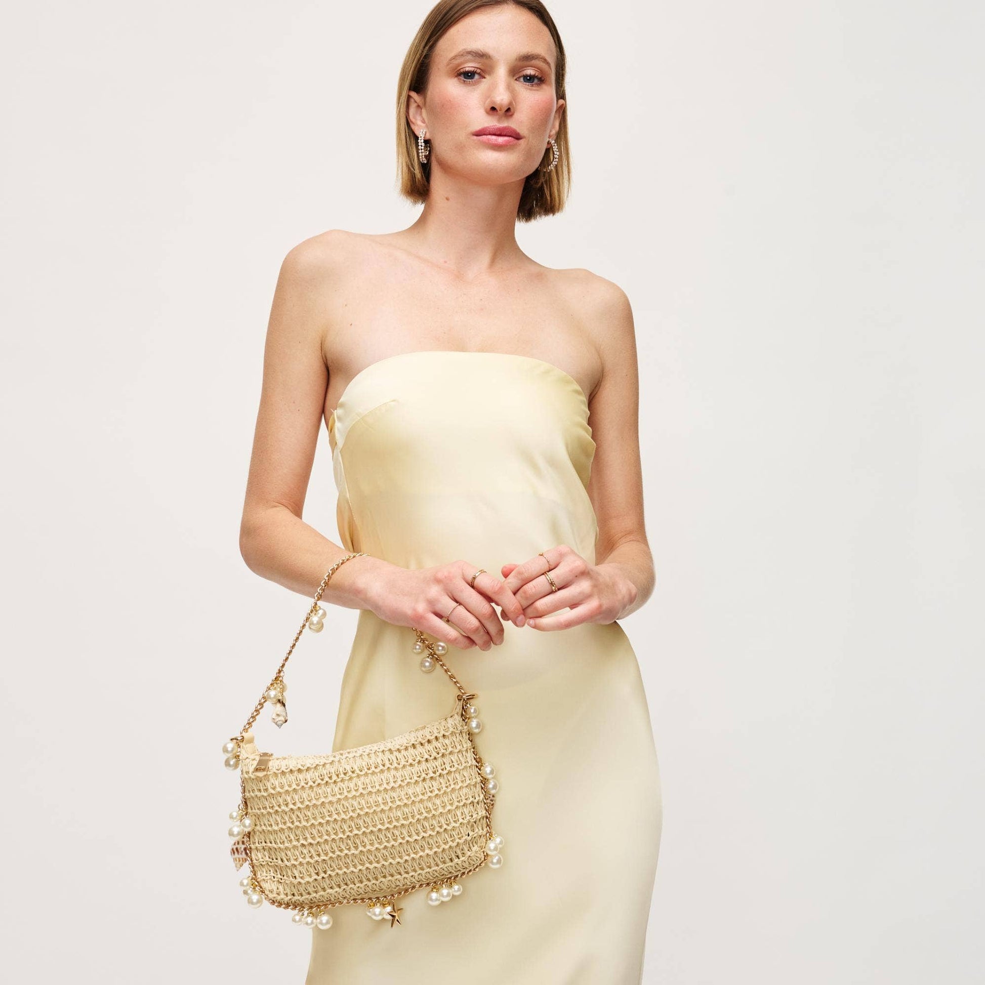 Steph Seasonal Seashell Straw Bag Evening Bag Urban Expressions