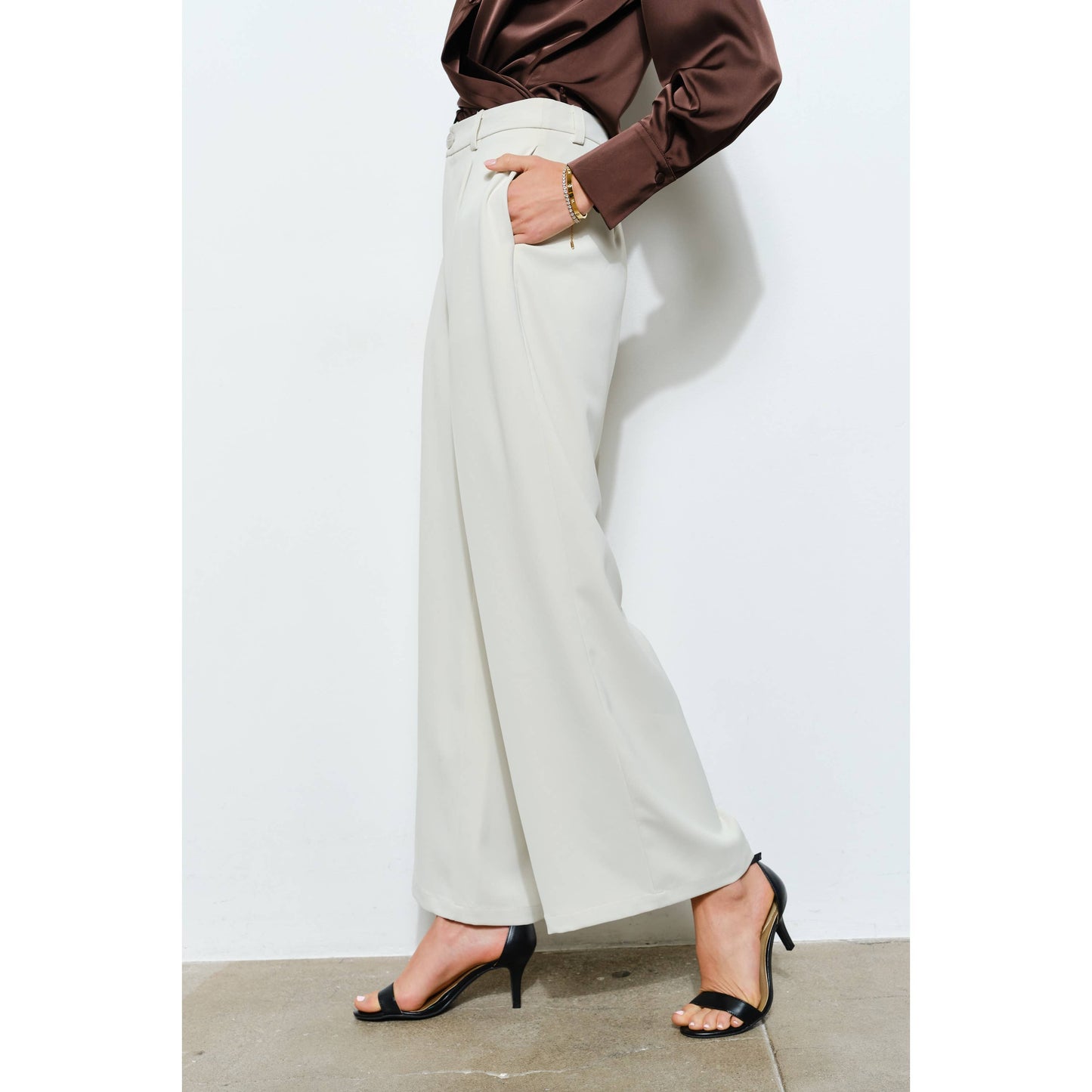 High Waist Tailored Wide-Leg Trousers INA