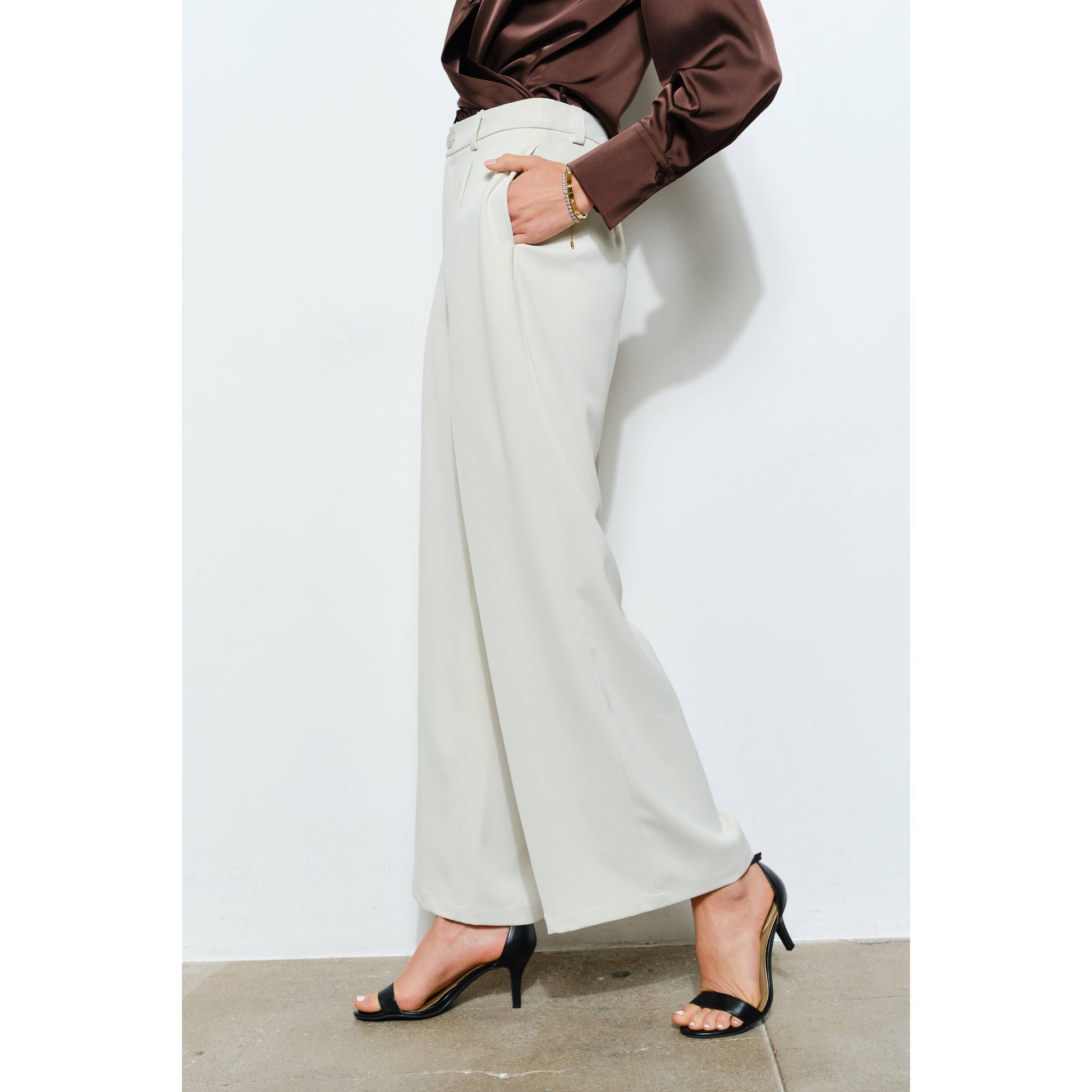 High Waist Tailored Wide-Leg Trousers INA
