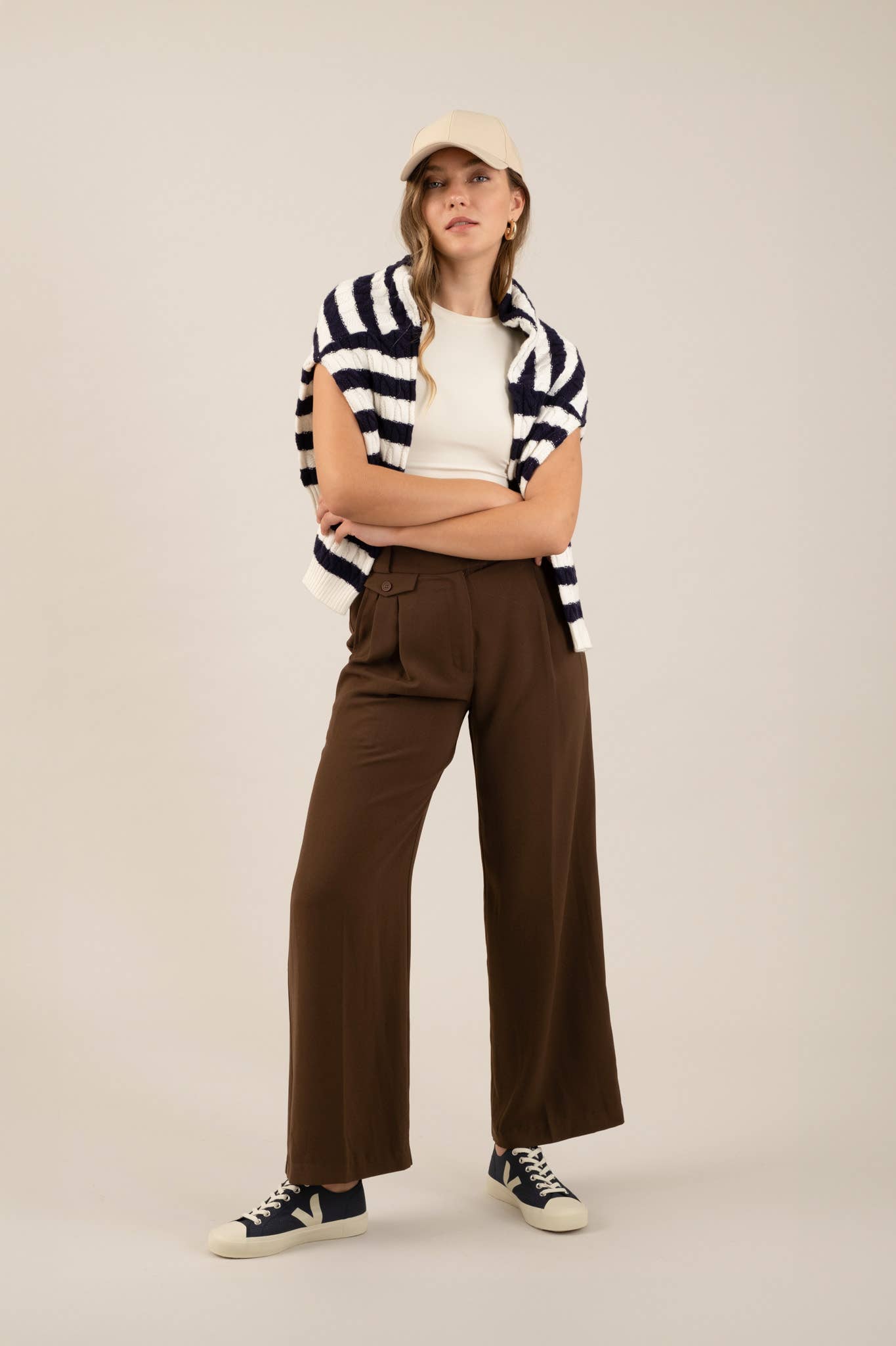 DIANA HIGH WAIST WIDE LEG PLEATED PANTS