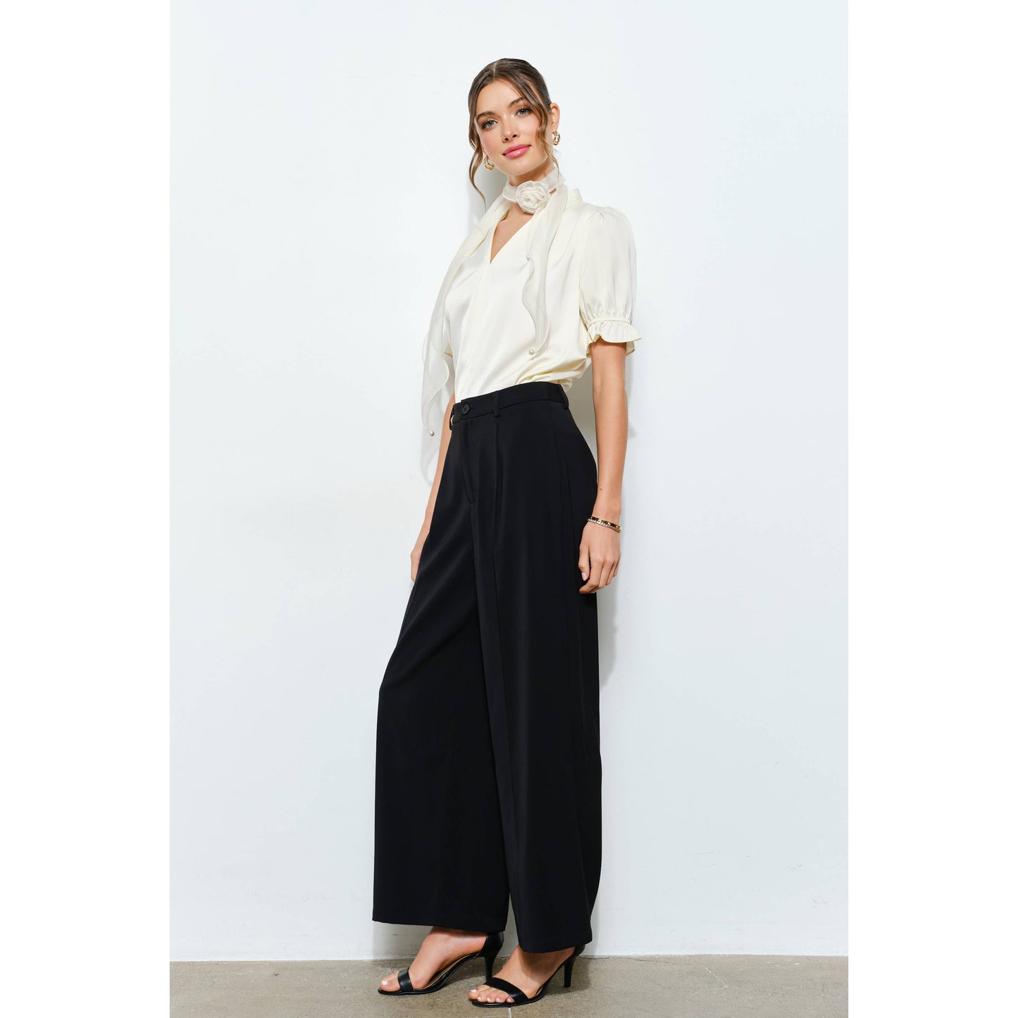 High Waist Tailored Wide-Leg Trousers INA