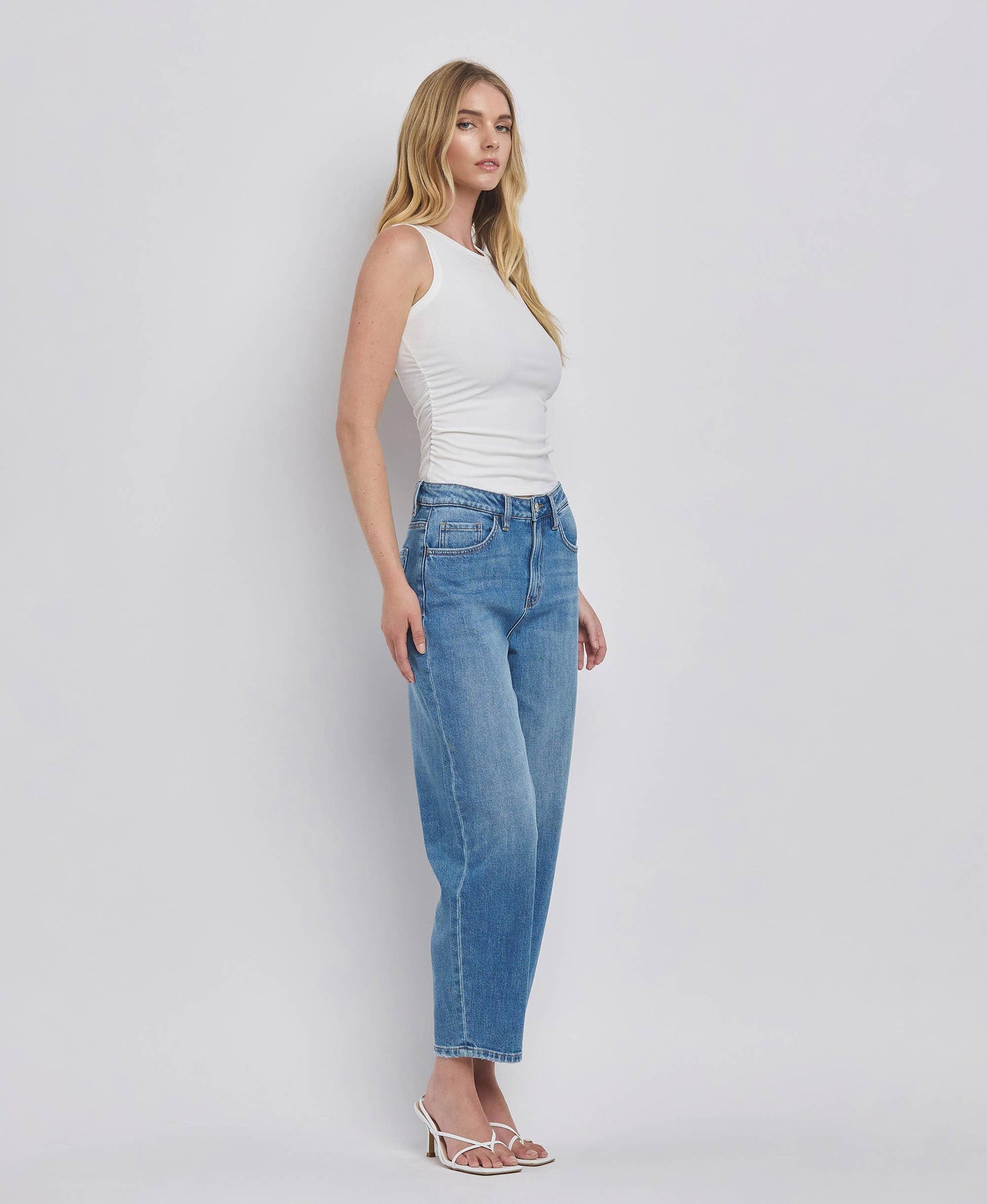 SUPER HIGH RISE BARREL LEG JEANS T6498 VERVET by FLYING MONKEY