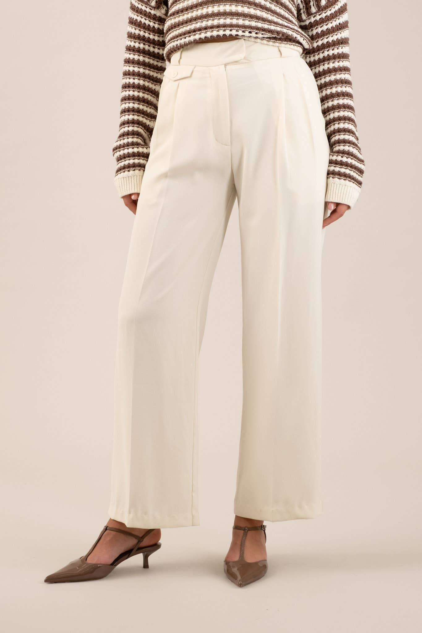 DIANA HIGH WAIST WIDE LEG PLEATED PANTS