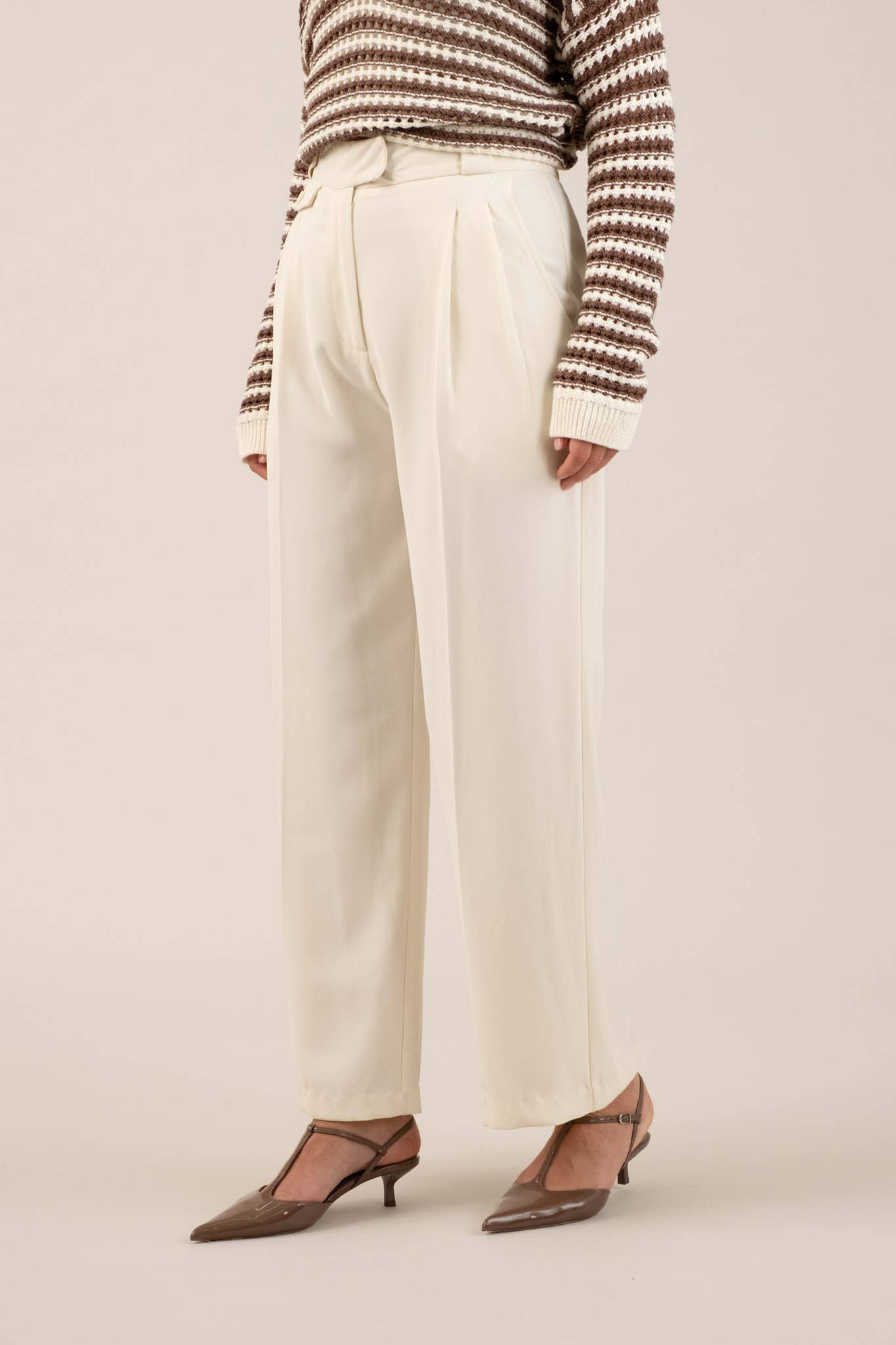 DIANA HIGH WAIST WIDE LEG PLEATED PANTS