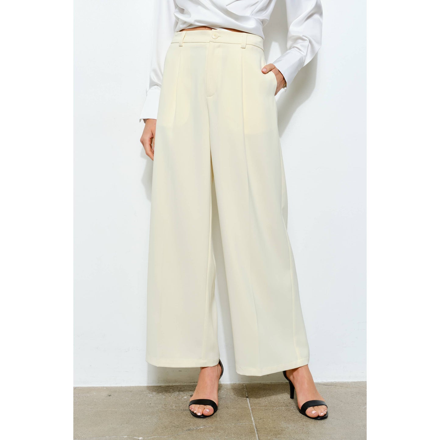 High Waist Tailored Wide-Leg Trousers INA