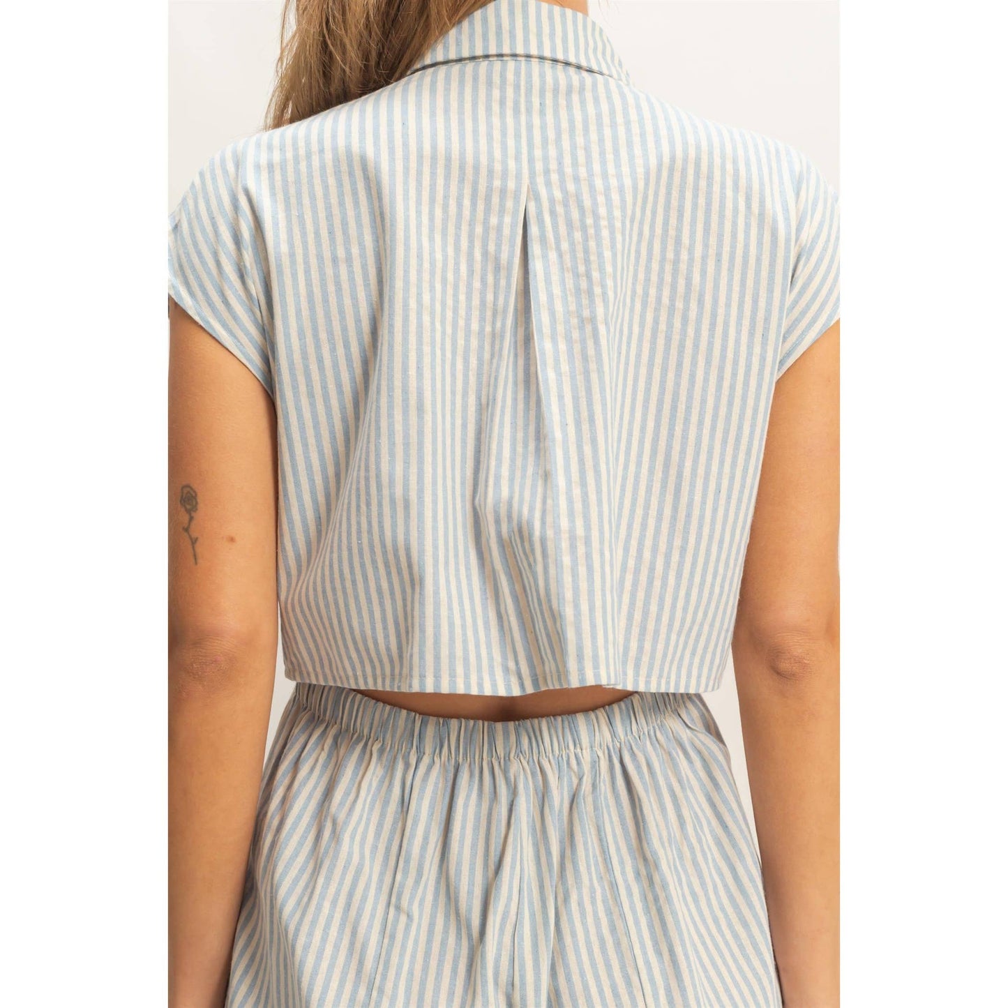 Striped Button Down Jumpsuit HYFVE