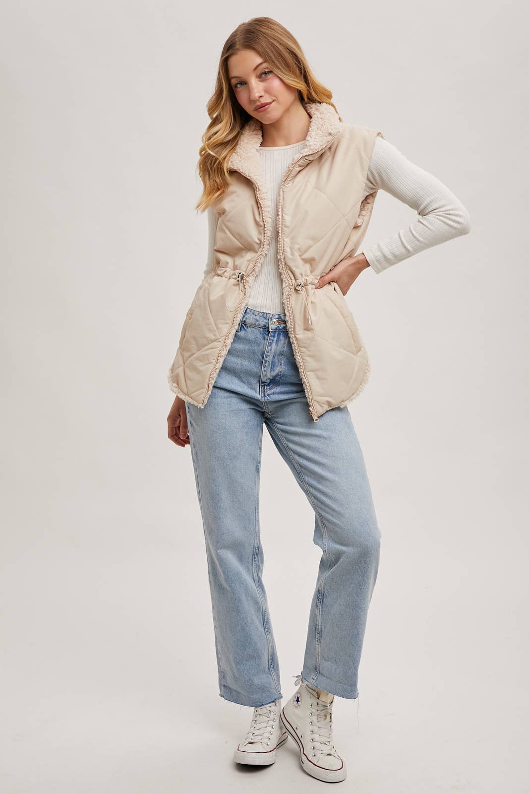 REVERSIBLE PUFFER AND SHERPA VEST