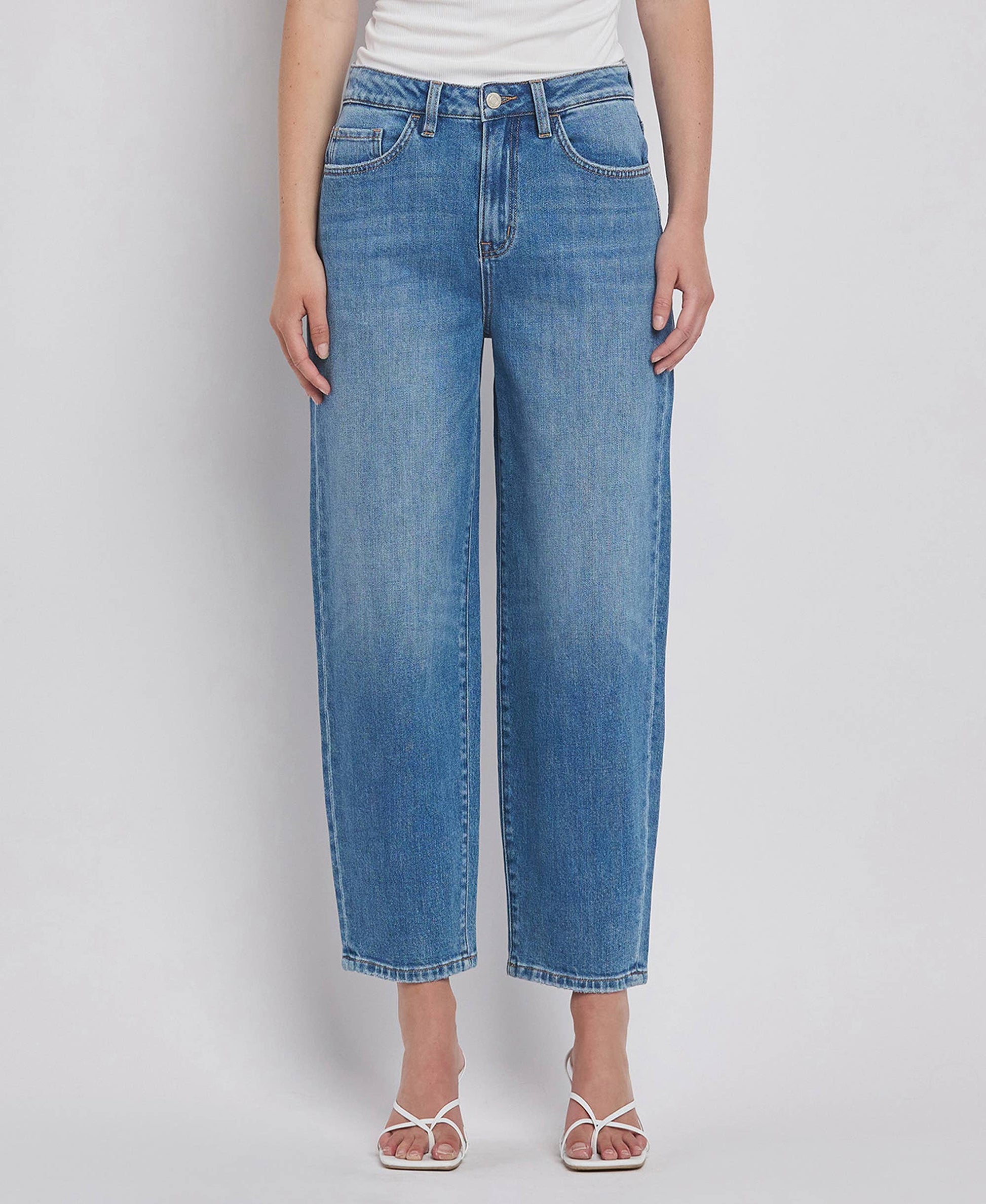 SUPER HIGH RISE BARREL LEG JEANS T6498 VERVET by FLYING MONKEY
