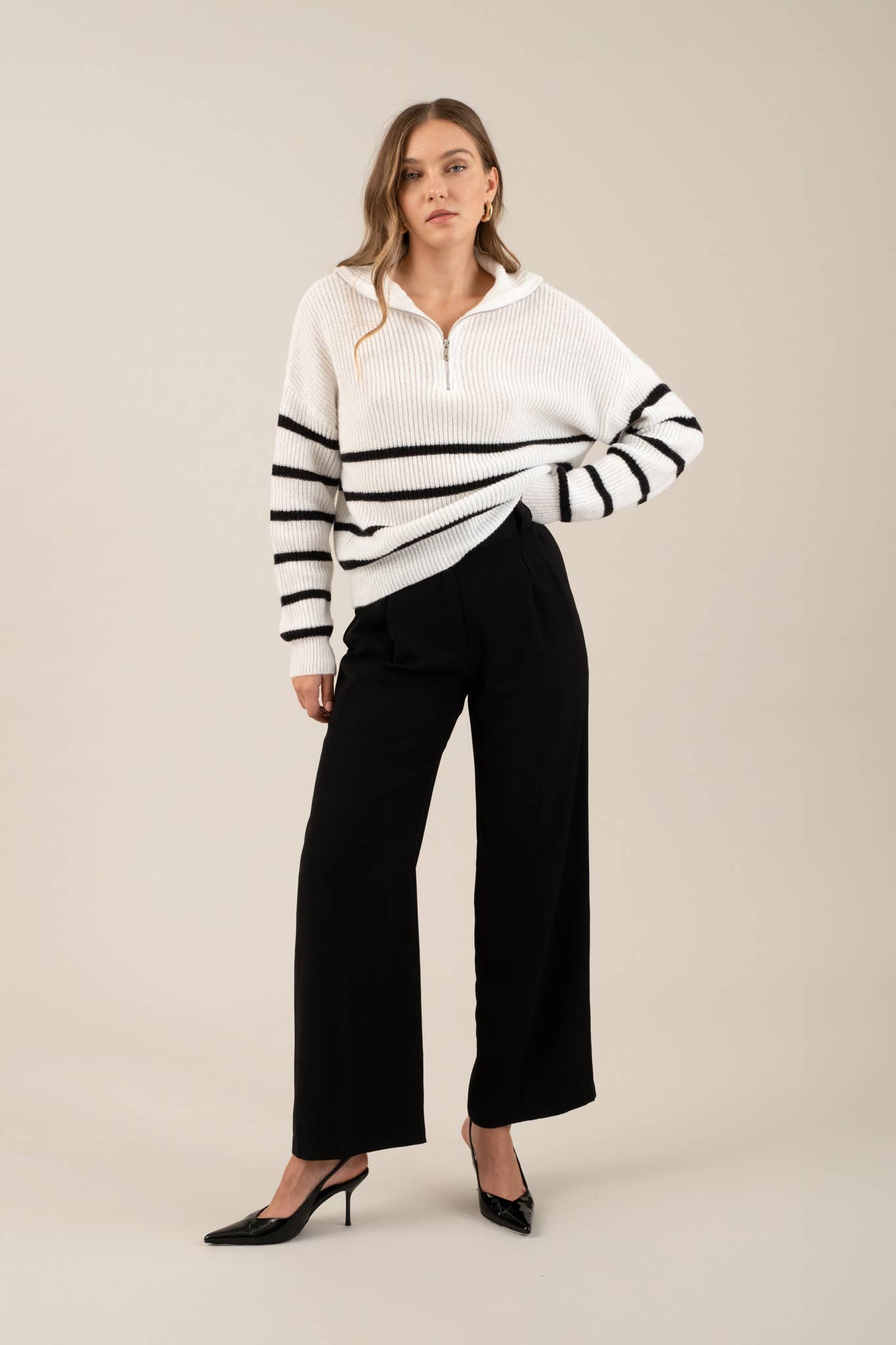 DIANA HIGH WAIST WIDE LEG PLEATED PANTS
