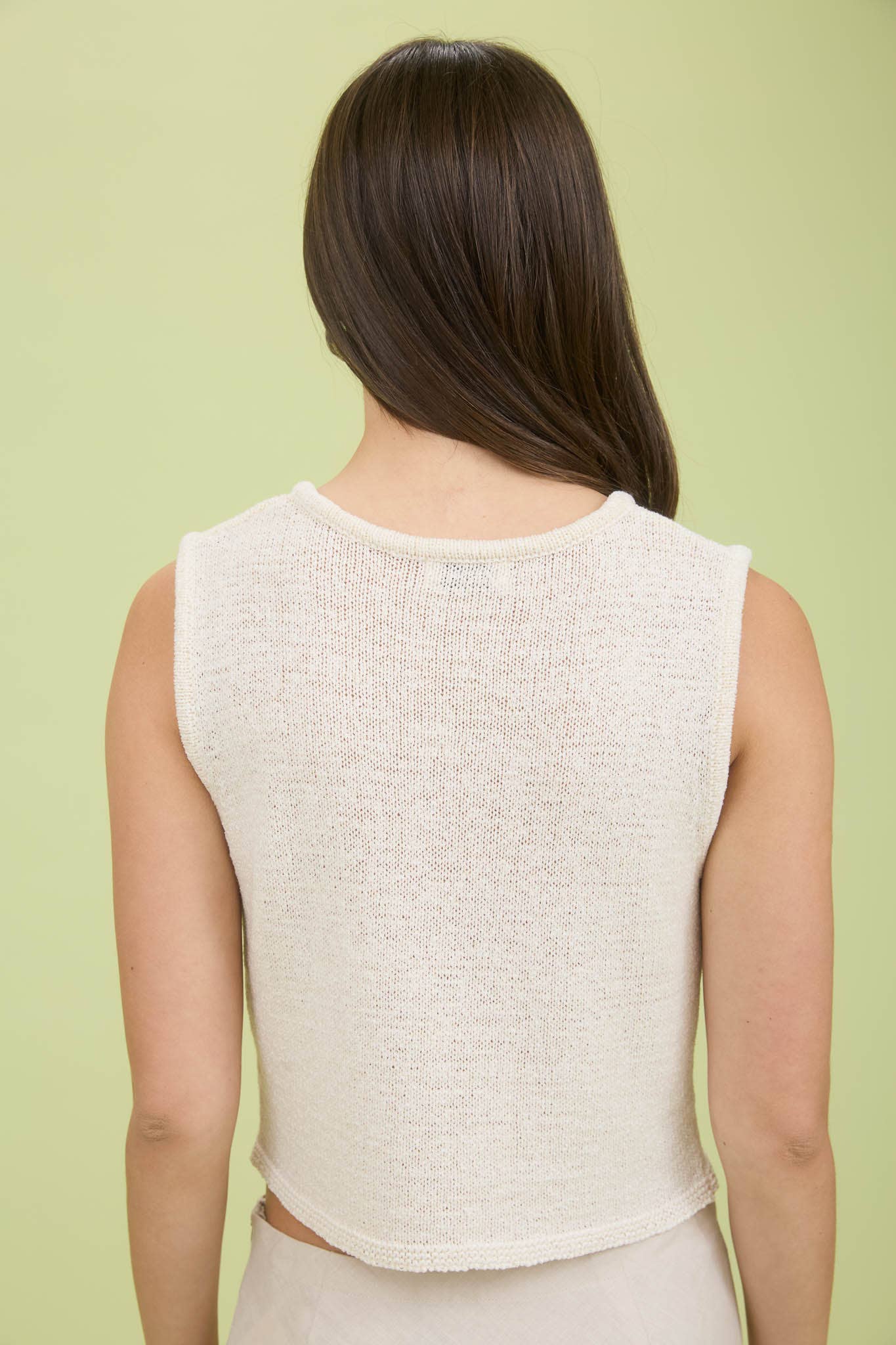 FRONT TIE SLEEVELESS KNIT SWEATER VEST