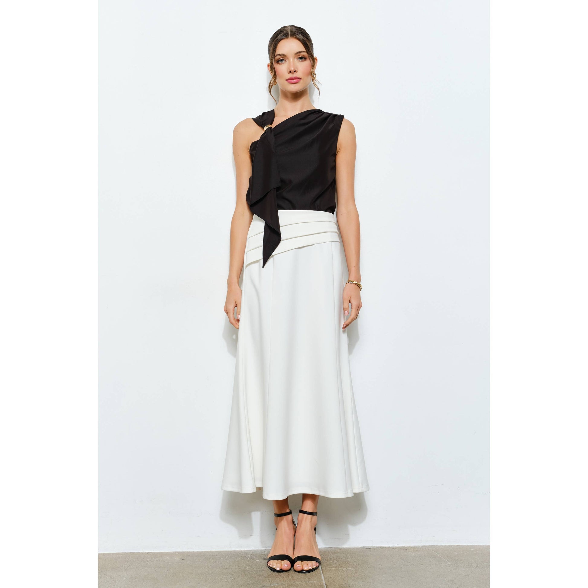 Asymmetric Drape Ring Detail Top INA