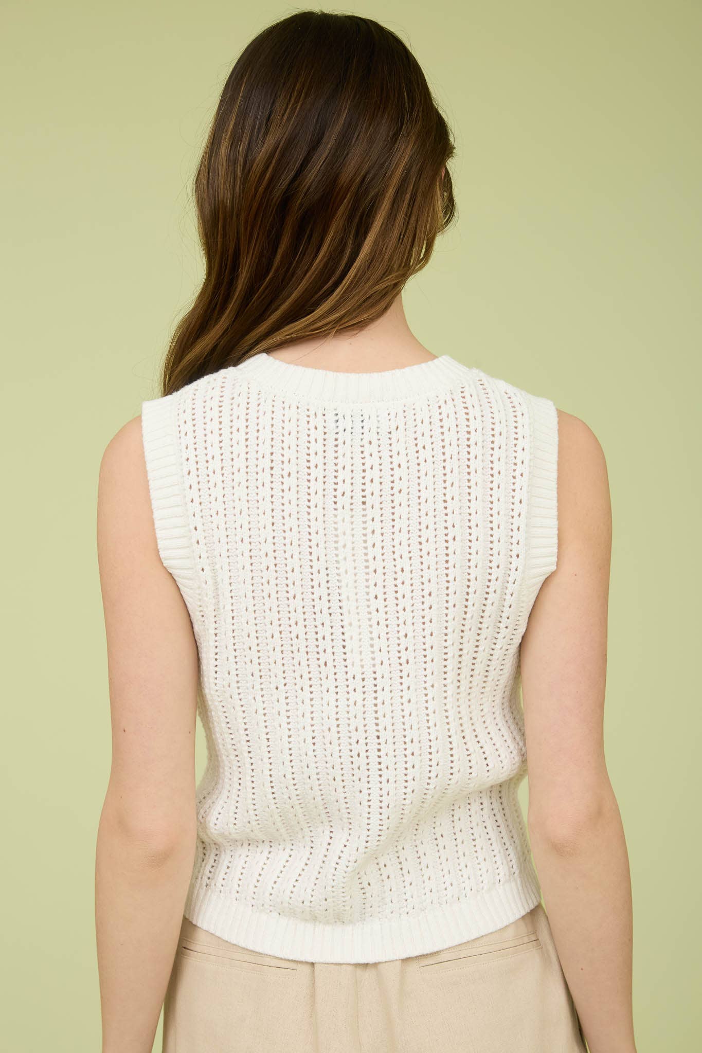 KNIT BOTTON DOWN VEST TOP