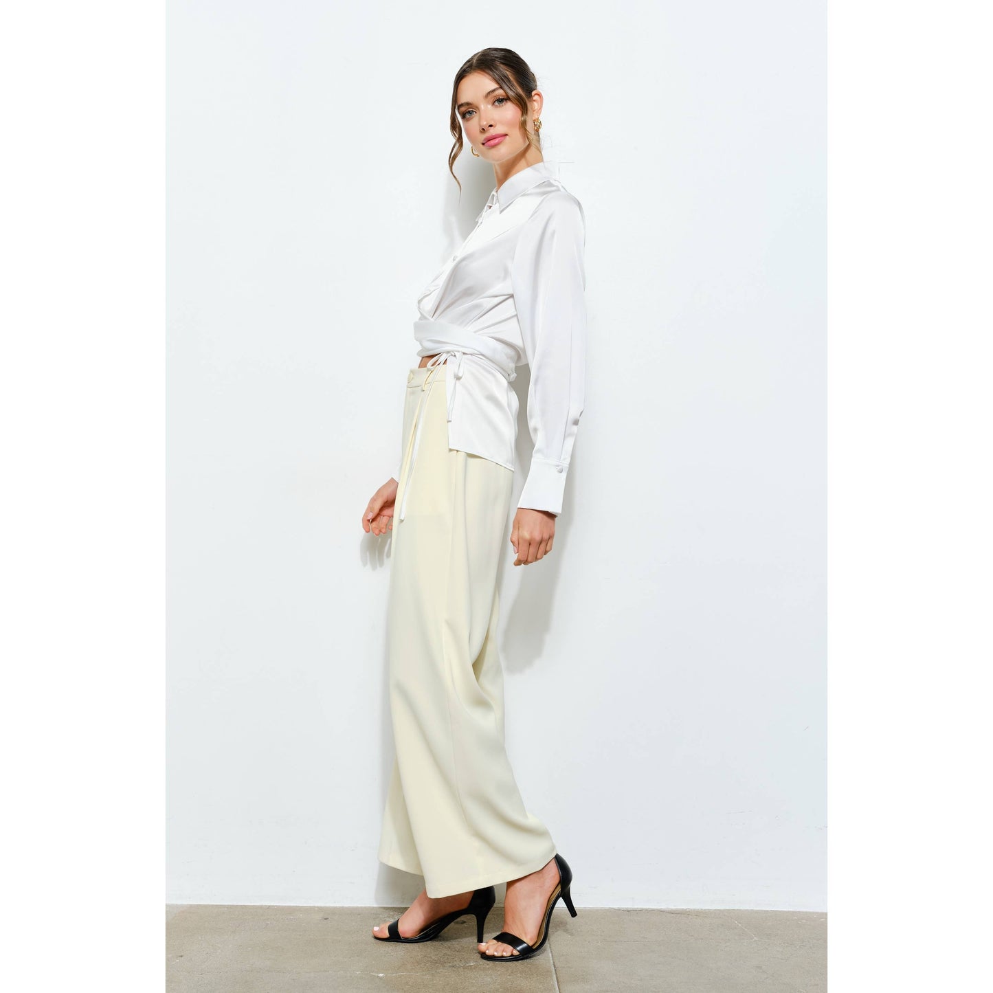 High Waist Tailored Wide-Leg Trousers INA
