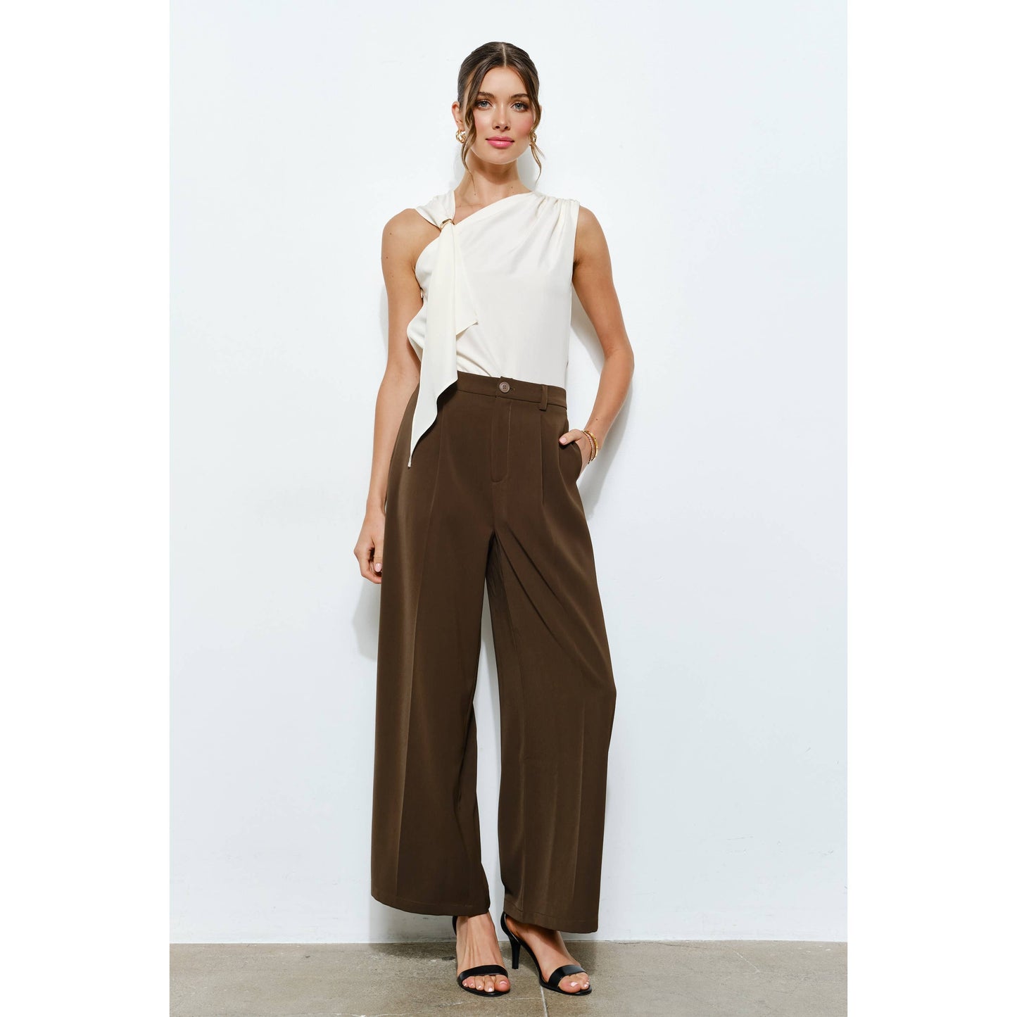 High Waist Tailored Wide-Leg Trousers INA