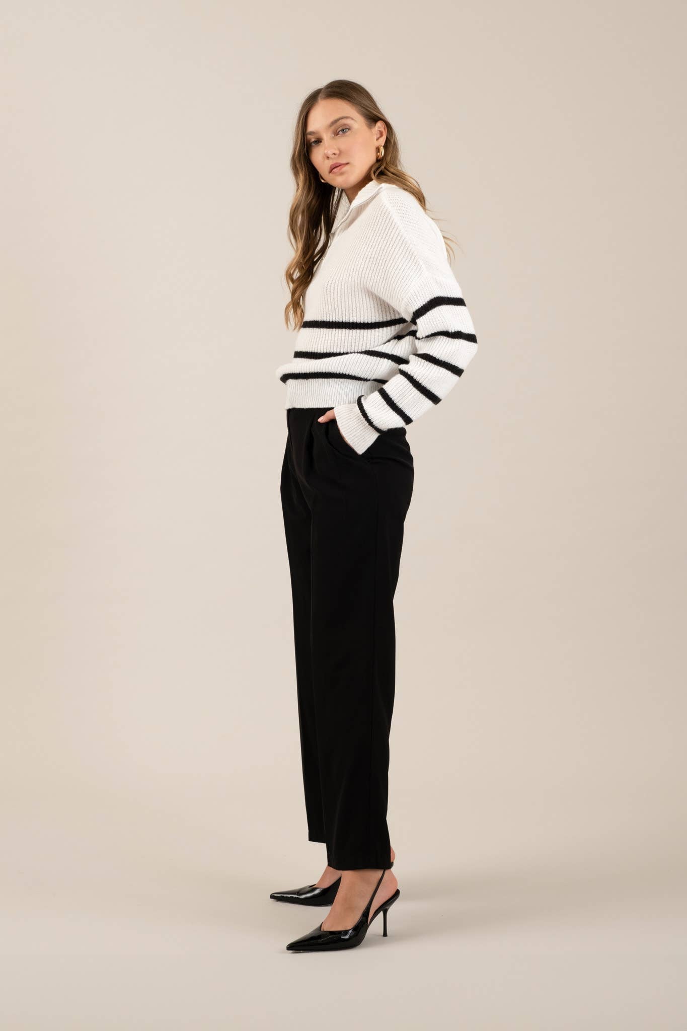 DIANA HIGH WAIST WIDE LEG PLEATED PANTS