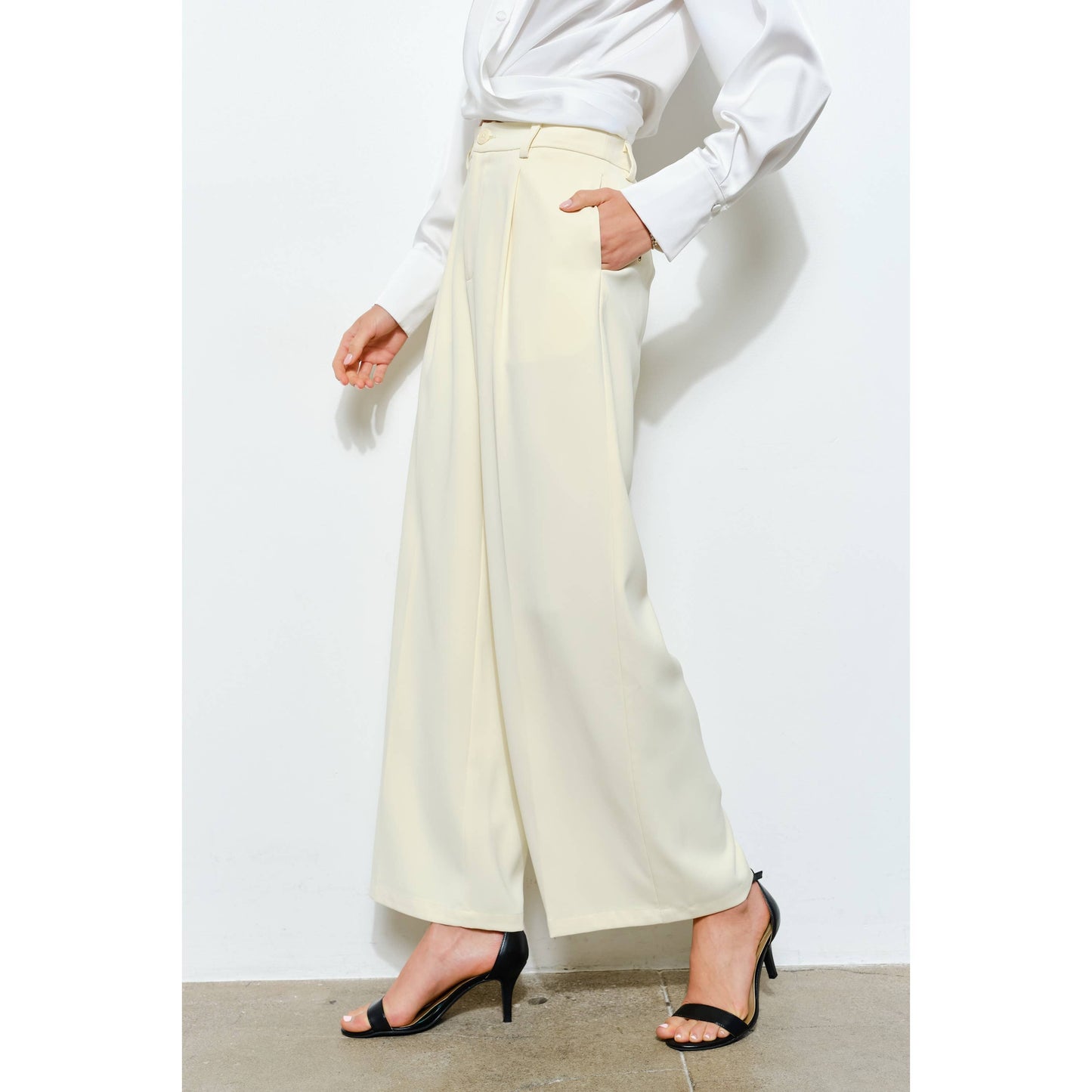 High Waist Tailored Wide-Leg Trousers INA