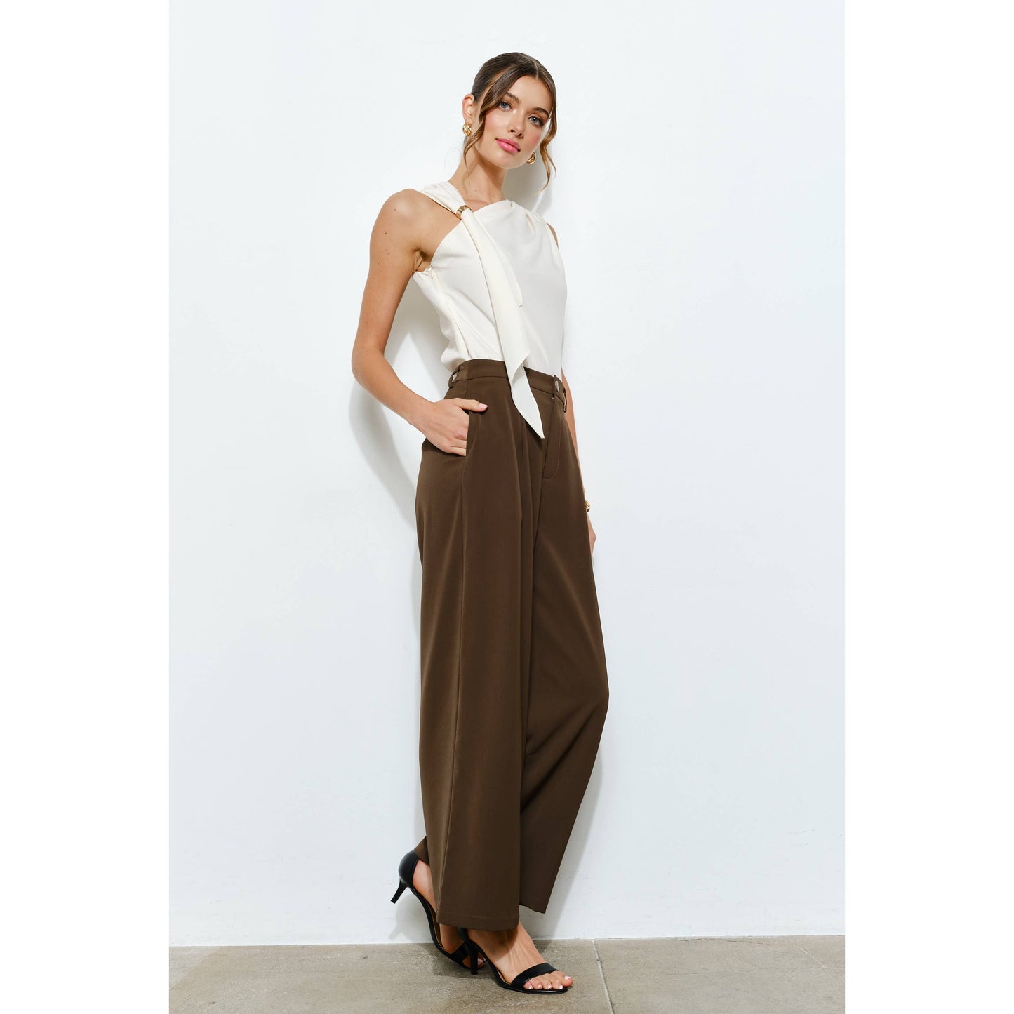 High Waist Tailored Wide-Leg Trousers INA