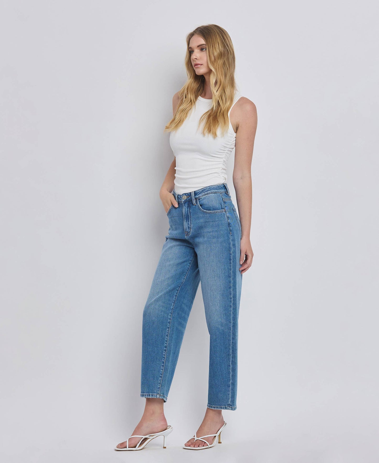 SUPER HIGH RISE BARREL LEG JEANS T6498 VERVET by FLYING MONKEY