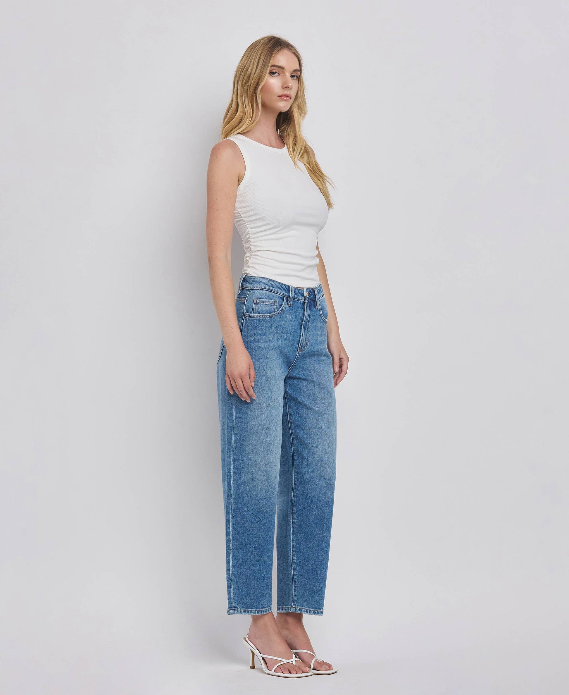 SUPER HIGH RISE BARREL LEG JEANS T6498 VERVET by FLYING MONKEY