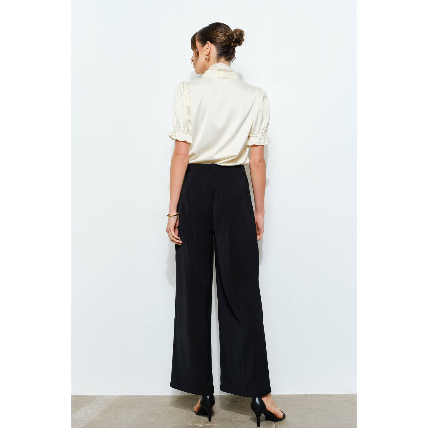 High Waist Tailored Wide-Leg Trousers INA