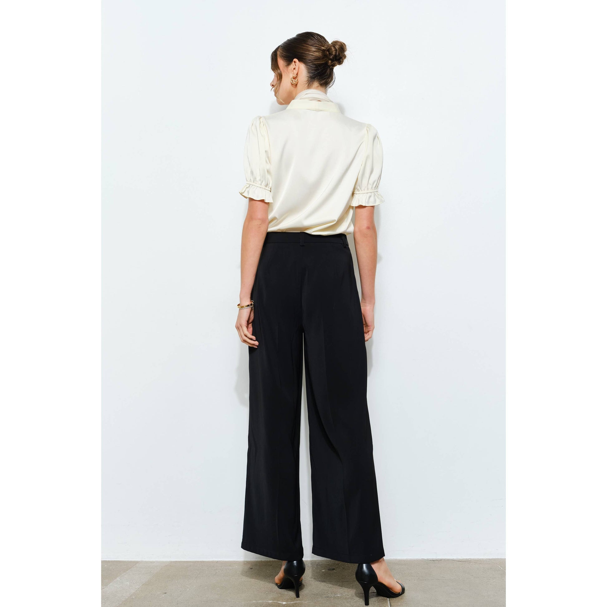 High Waist Tailored Wide-Leg Trousers INA