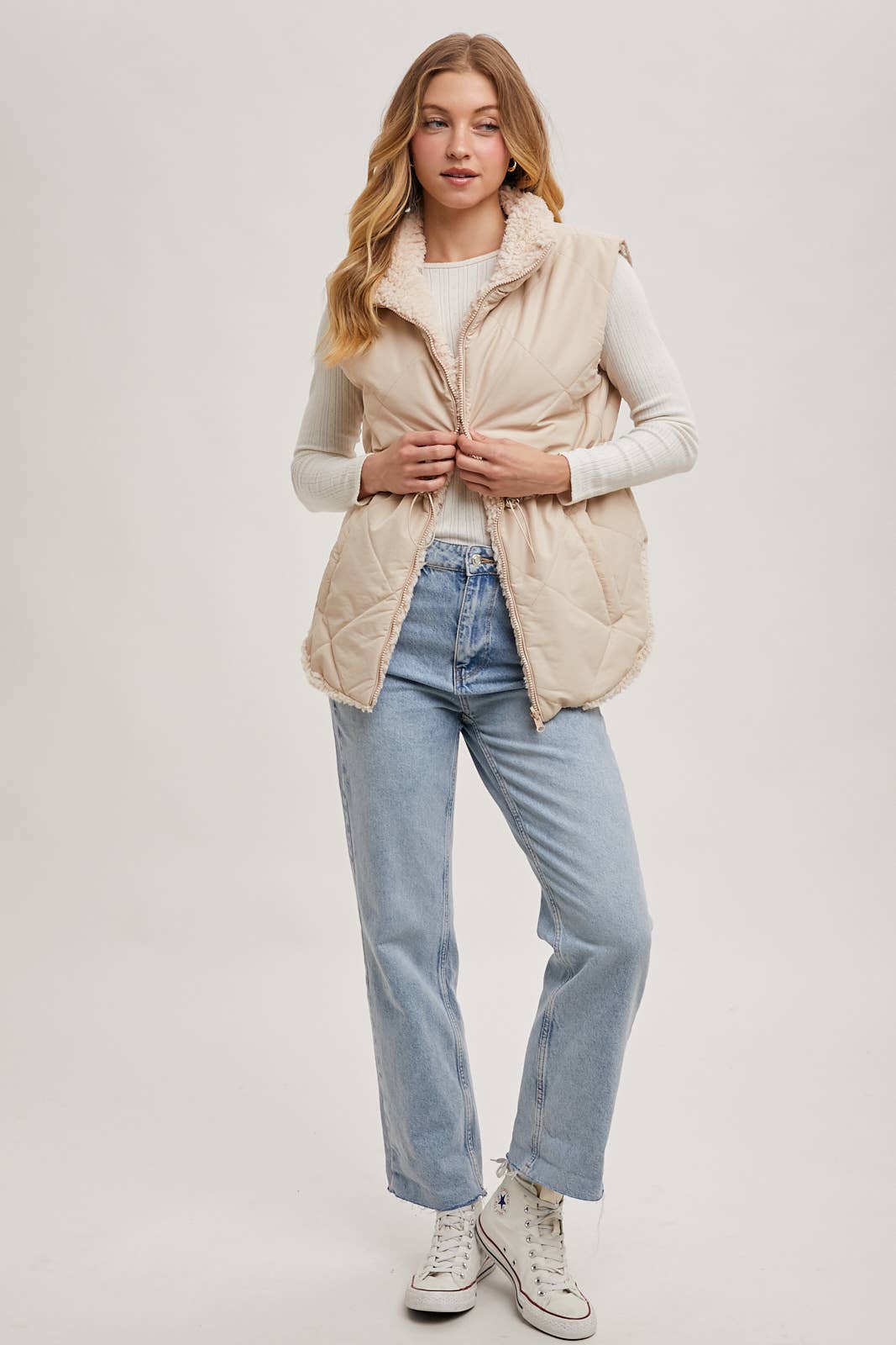 REVERSIBLE PUFFER AND SHERPA VEST