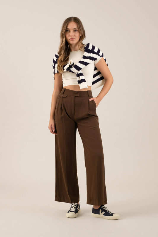 DIANA HIGH WAIST WIDE LEG PLEATED PANTS