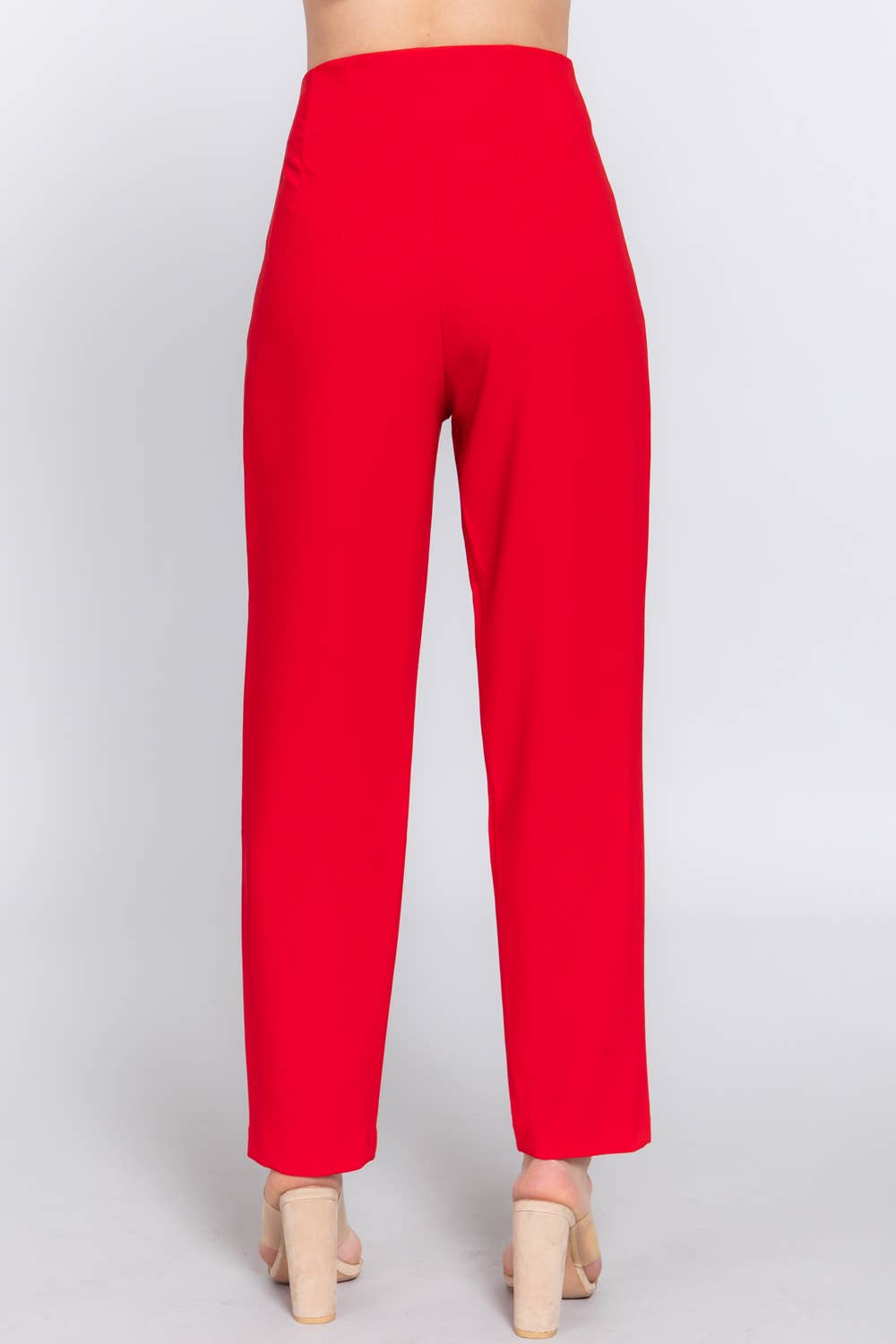 High Waist Pintuck Detail Long Pants Active Basic | Active USA