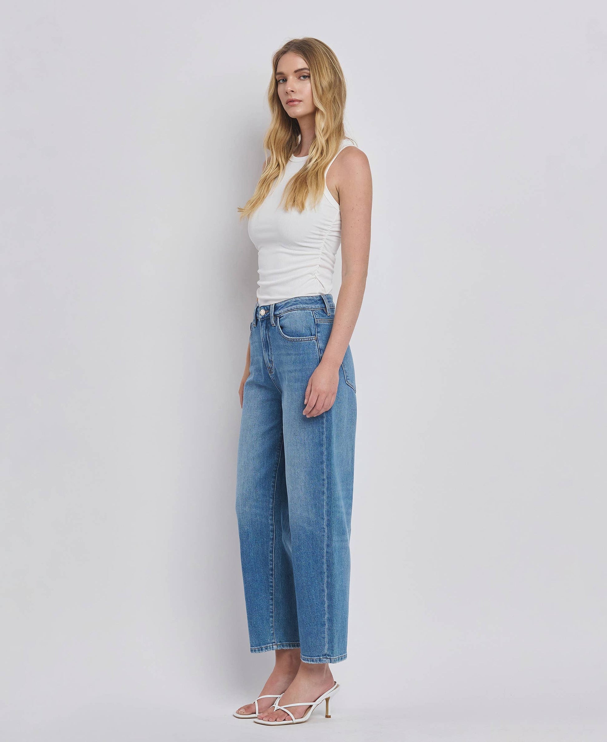 SUPER HIGH RISE BARREL LEG JEANS T6498 VERVET by FLYING MONKEY