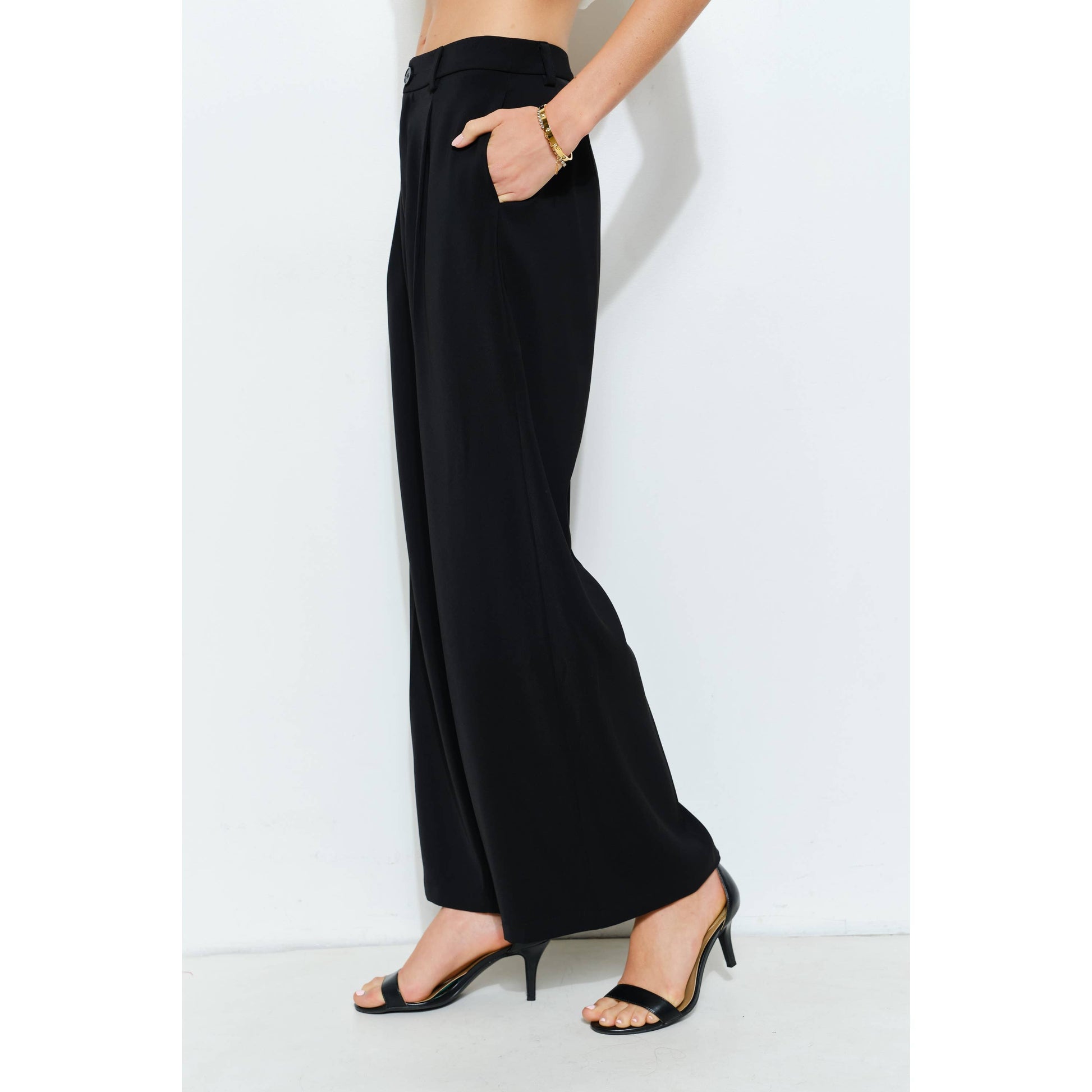 High Waist Tailored Wide-Leg Trousers INA
