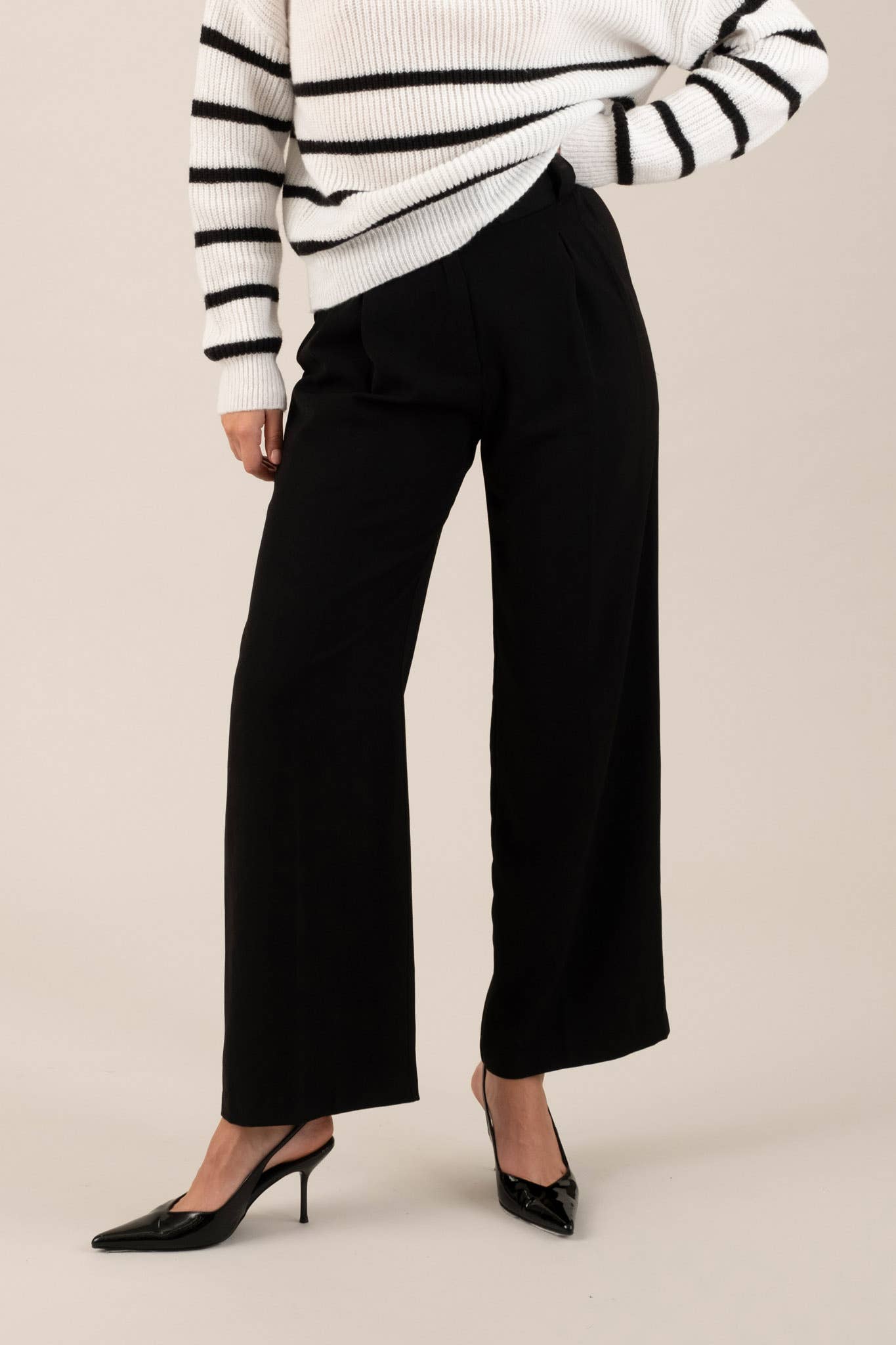 DIANA HIGH WAIST WIDE LEG PLEATED PANTS
