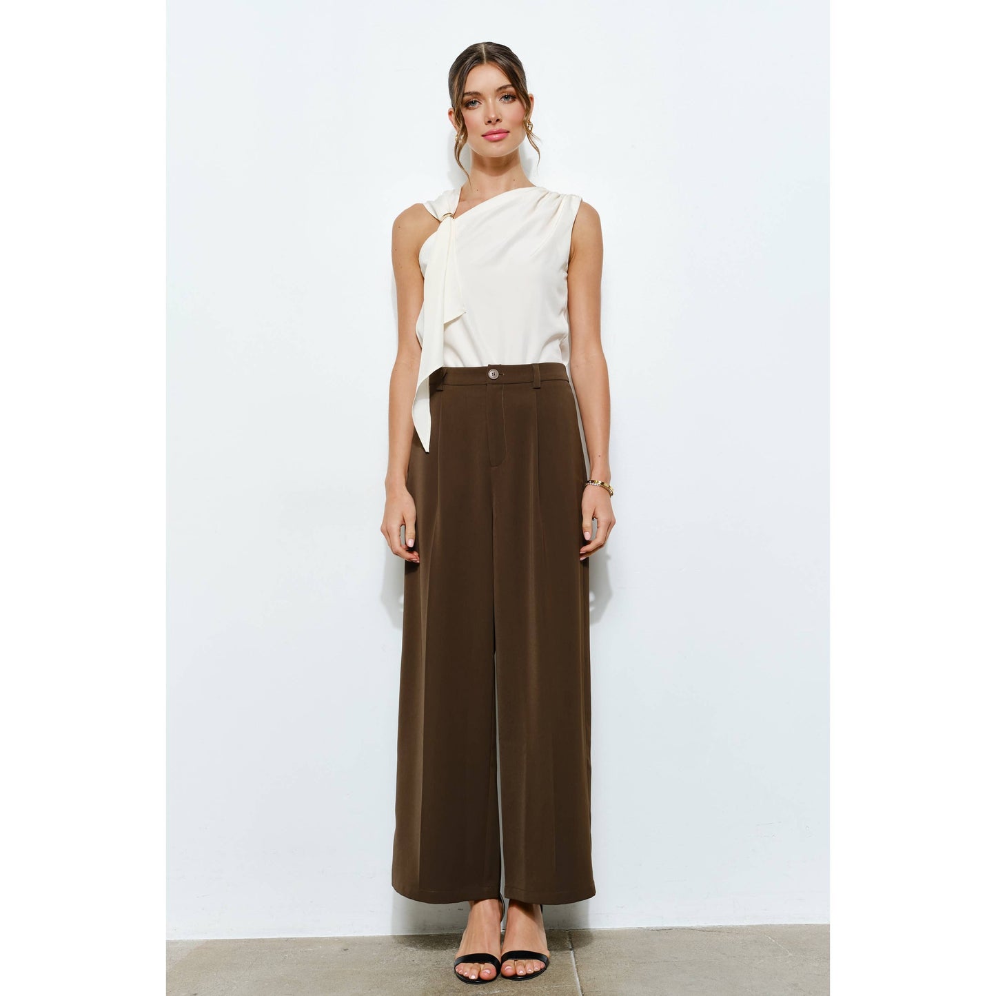 High Waist Tailored Wide-Leg Trousers INA