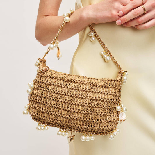 Steph Seasonal Seashell Straw Bag Evening Bag Urban Expressions