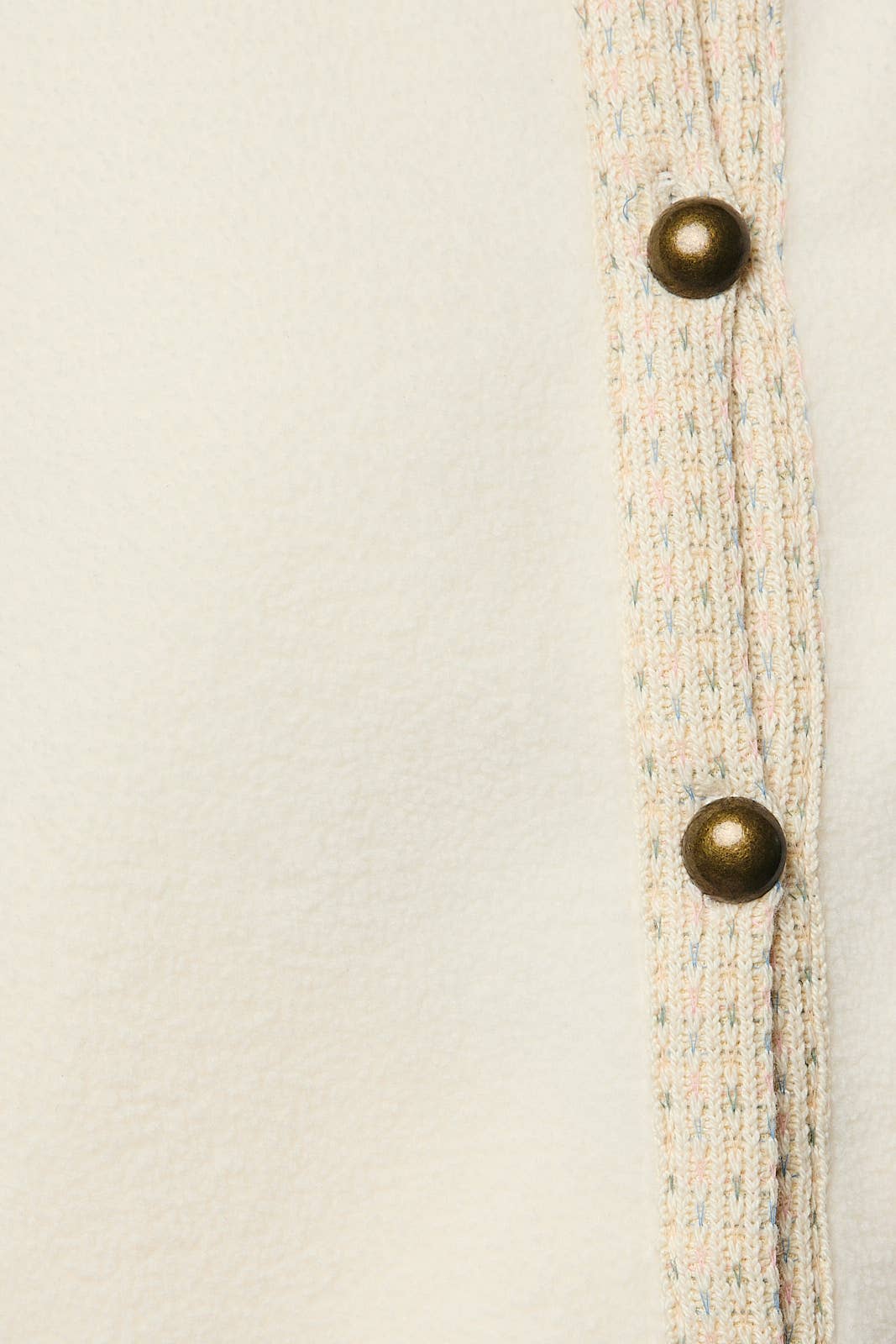 ROUND NECK BUTTON DOWN FLEECE CARDIGAN Sunday Edition by LE LIS