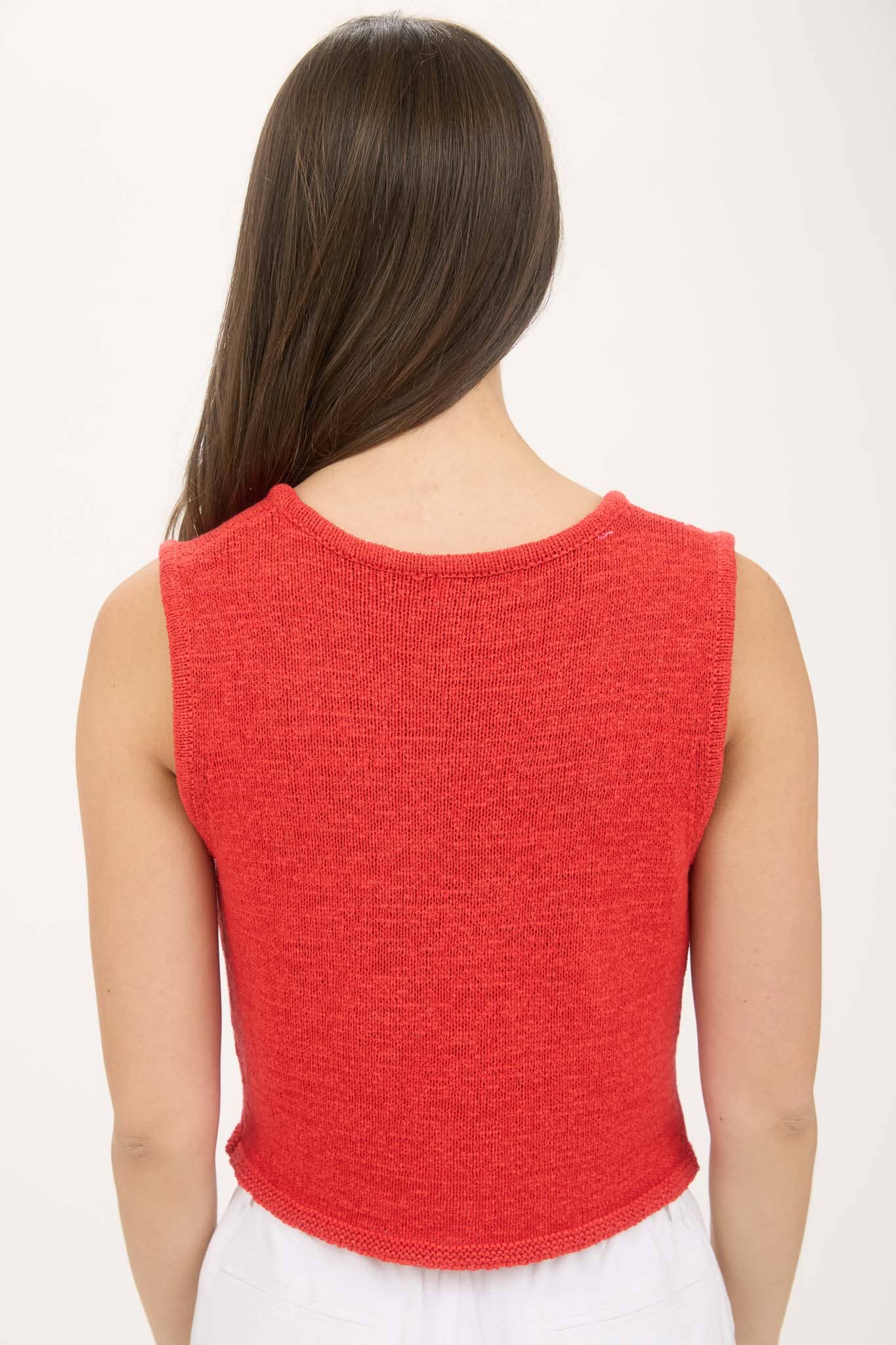 FRONT TIE SLEEVELESS KNIT SWEATER VEST