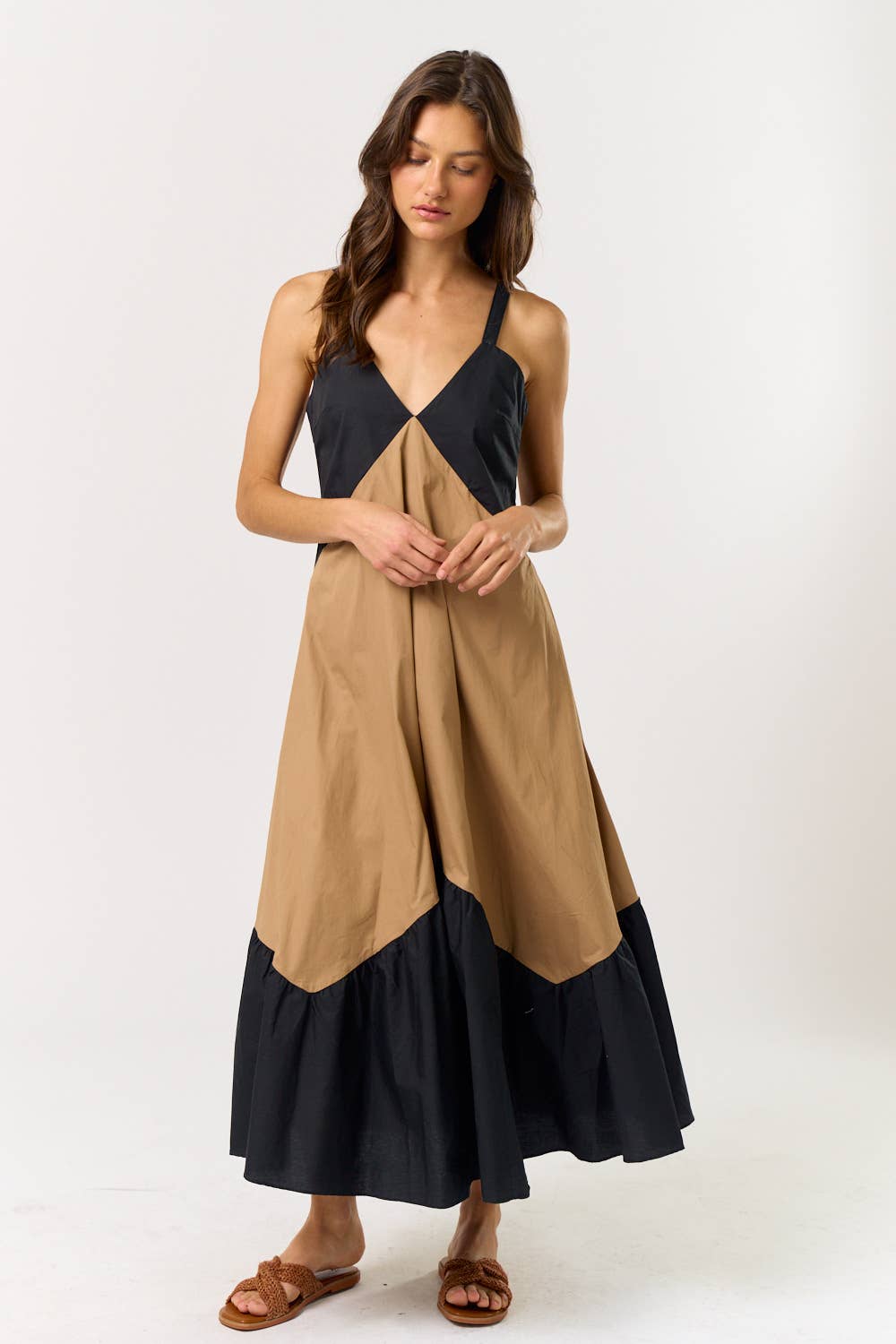 COLORBLOCK TANK MIDI DRESS W/ POCKETS